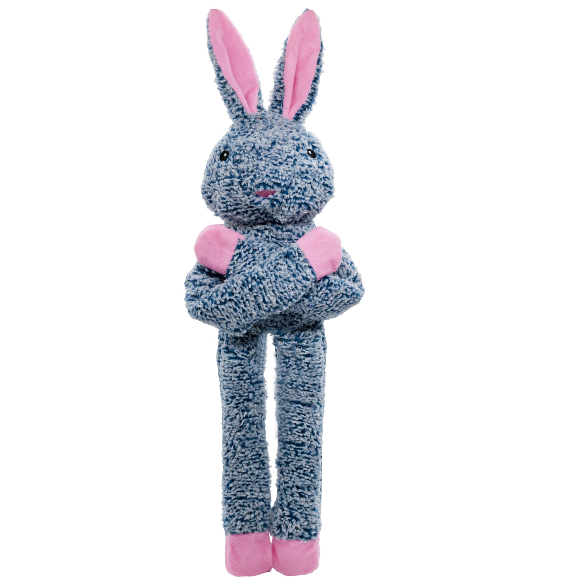 Rabbit No Stuffing Dog Toys For Large Dogs, Squeaky Crinkle Interactive Dog Animals Toys, Plush Teething To Keep Them Busy, Cute