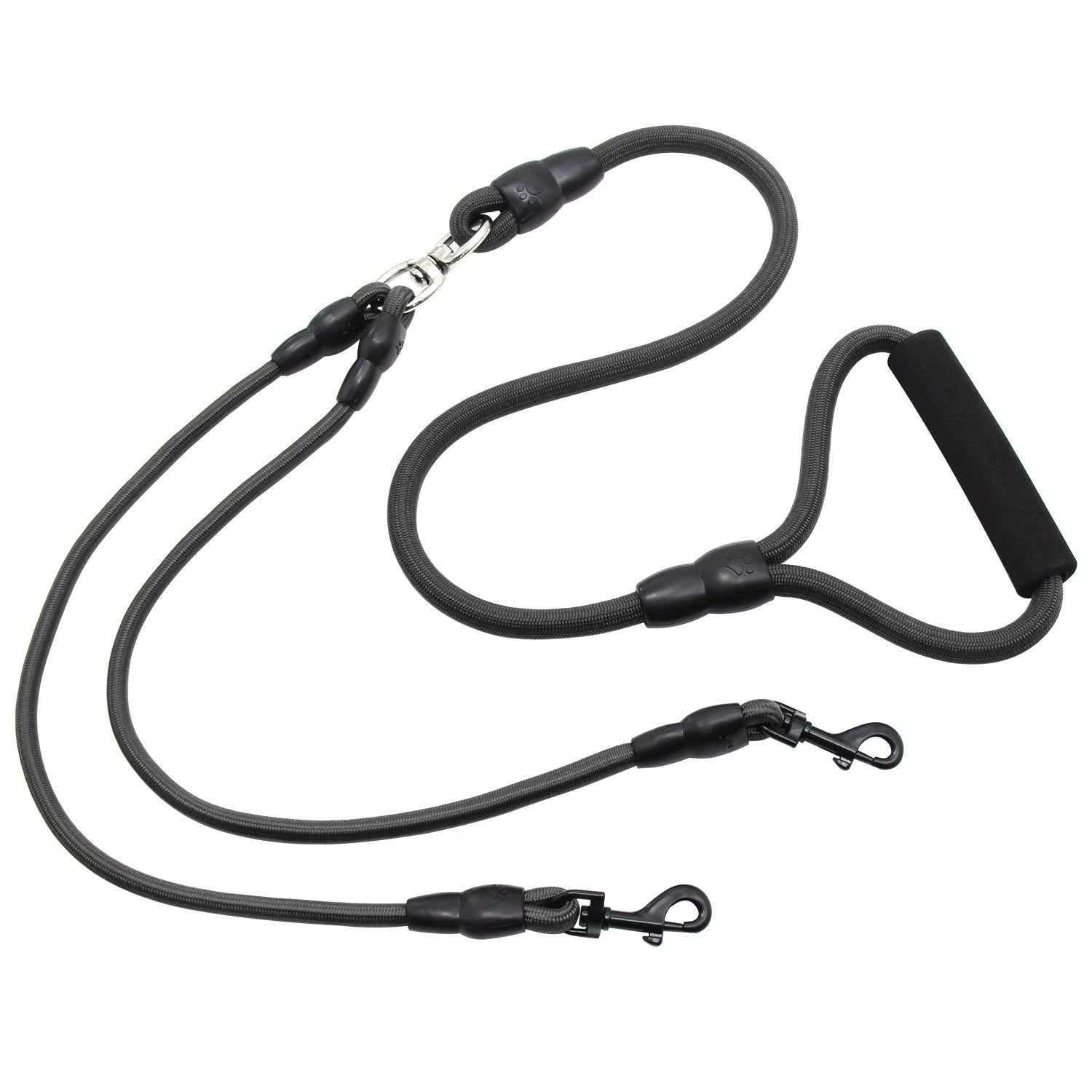 Xcellent Global 57 Inch Double Dog Leash Coupler No Tangle With Soft Handle For Two Dogs Pt031 Black