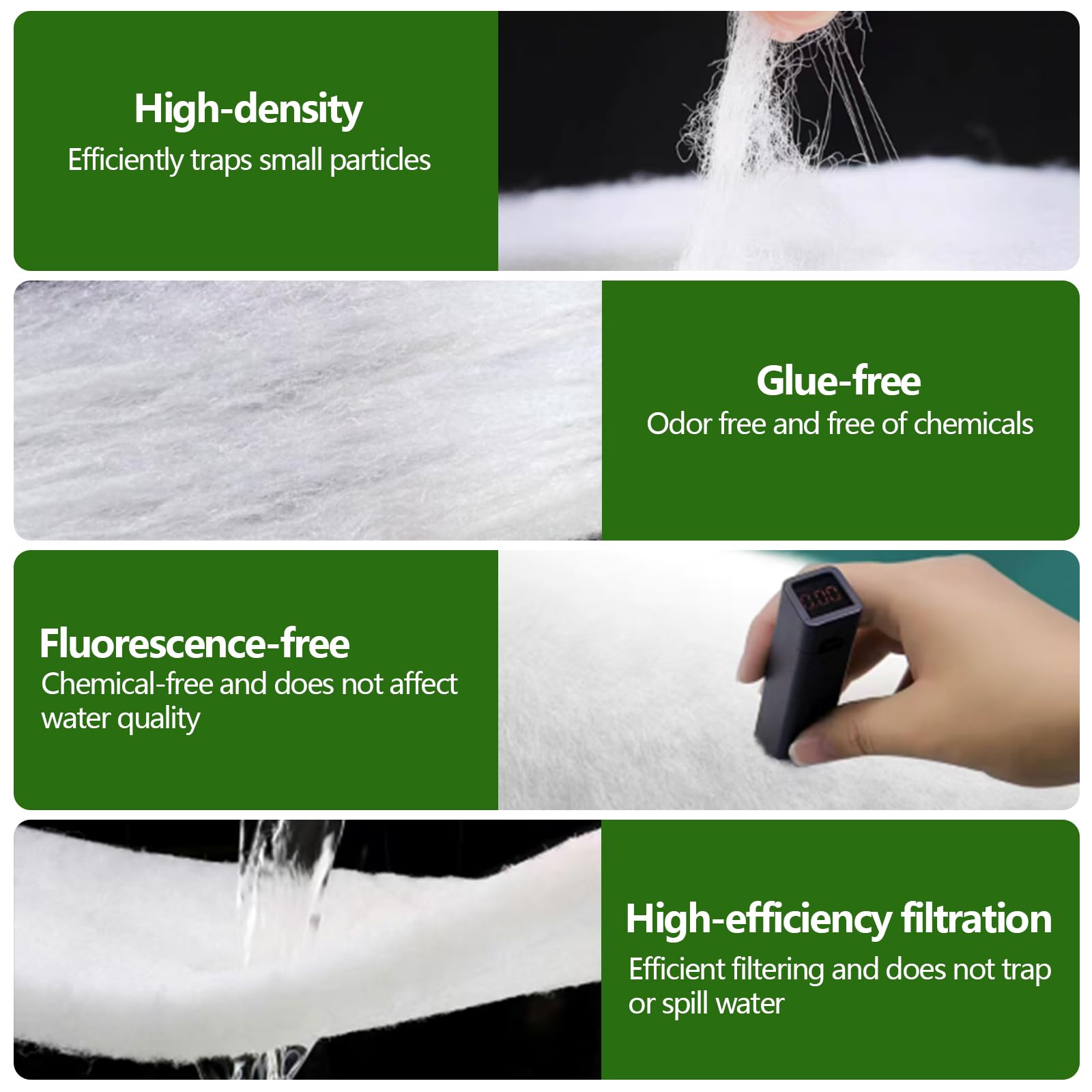 Aquarium Filter Floss 12 * 144 Inches, Cut To Fit Fish Tank Filter, Dual Density Aquarium Filter Pad, Pond Filter Media Roll Cle