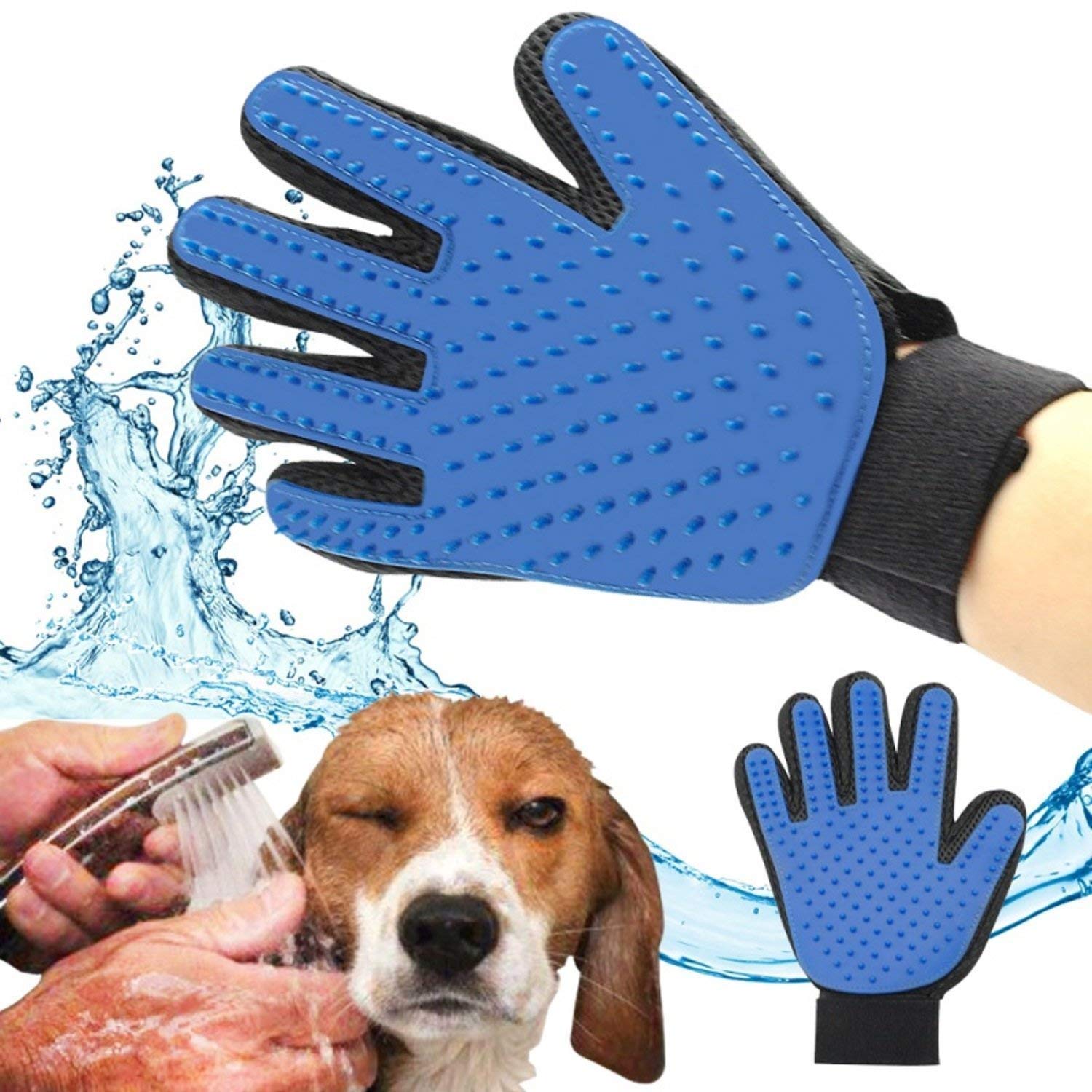 Badhi Enterprise Pet Grooming Gloves  Dog, Cat Bathing Scrubber Gloves  TwoSided Pet Grooming Pet Hair Remover Gloves  Massa