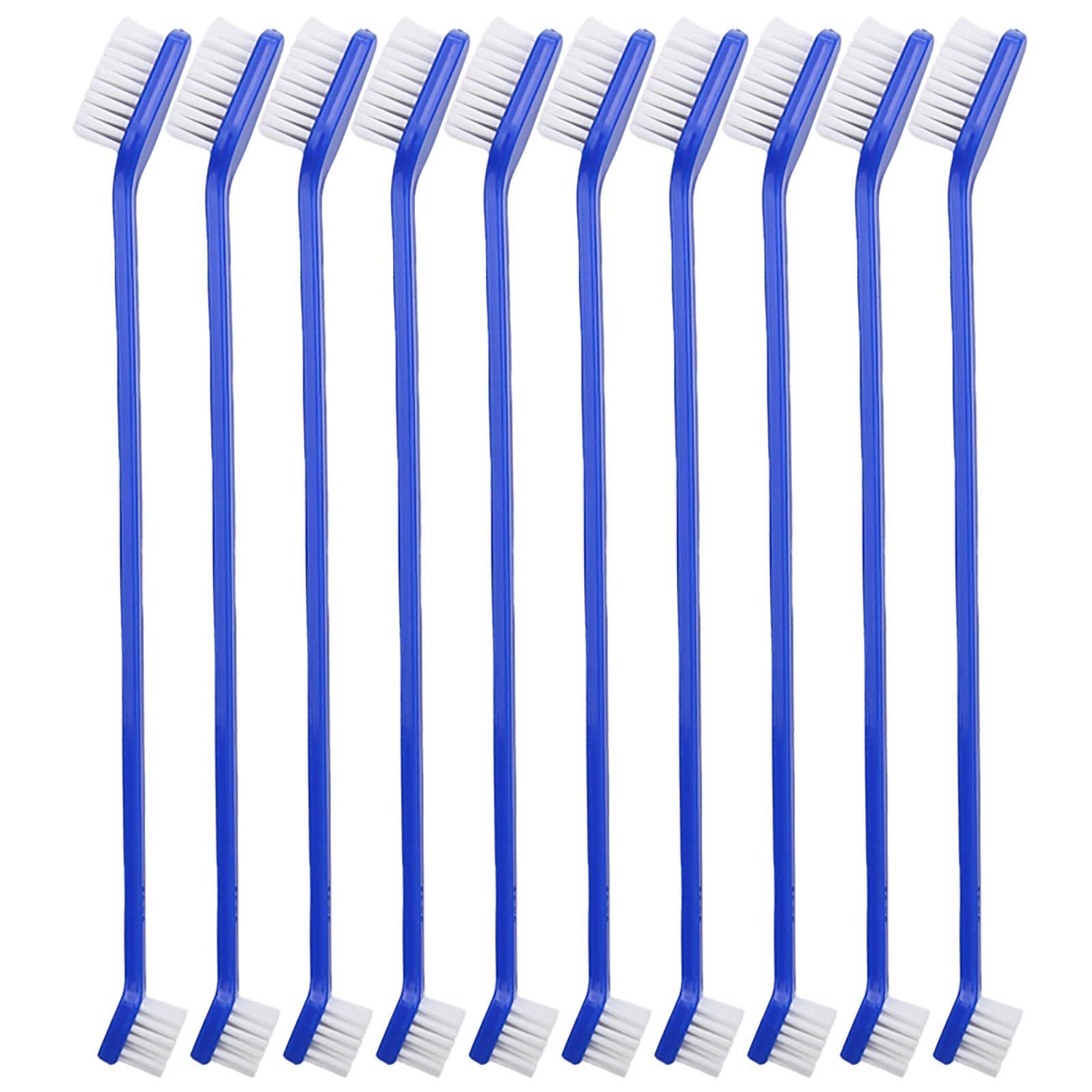 Newday Double-Headed Pet Toothbrushes, 50 Pcs, Super Soft Bristles, Blue
