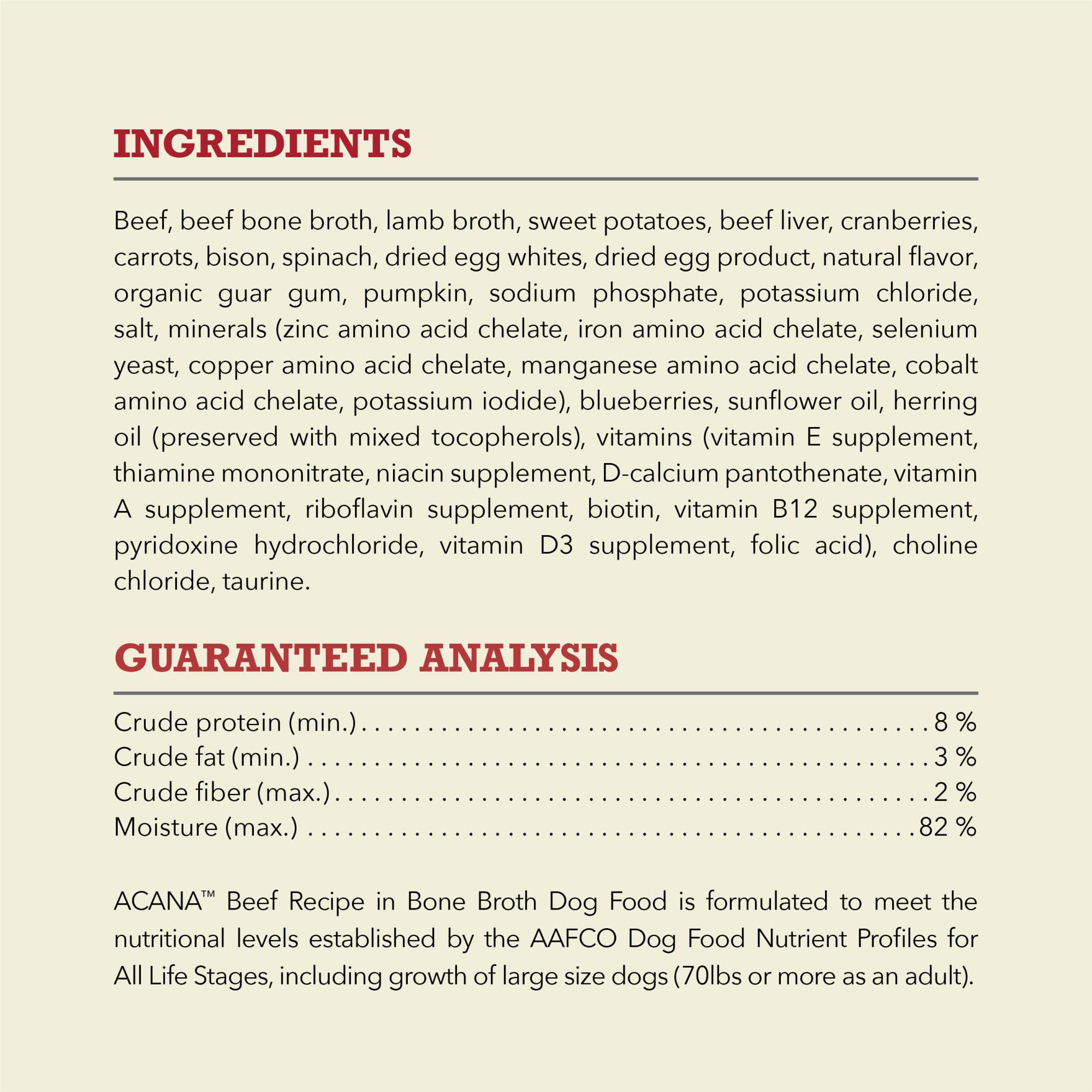 ACANA Premium Chunks in Bone Broth Grain-free Wet Dog Food Beef Recipe 12.8oz Cans (12 Count)