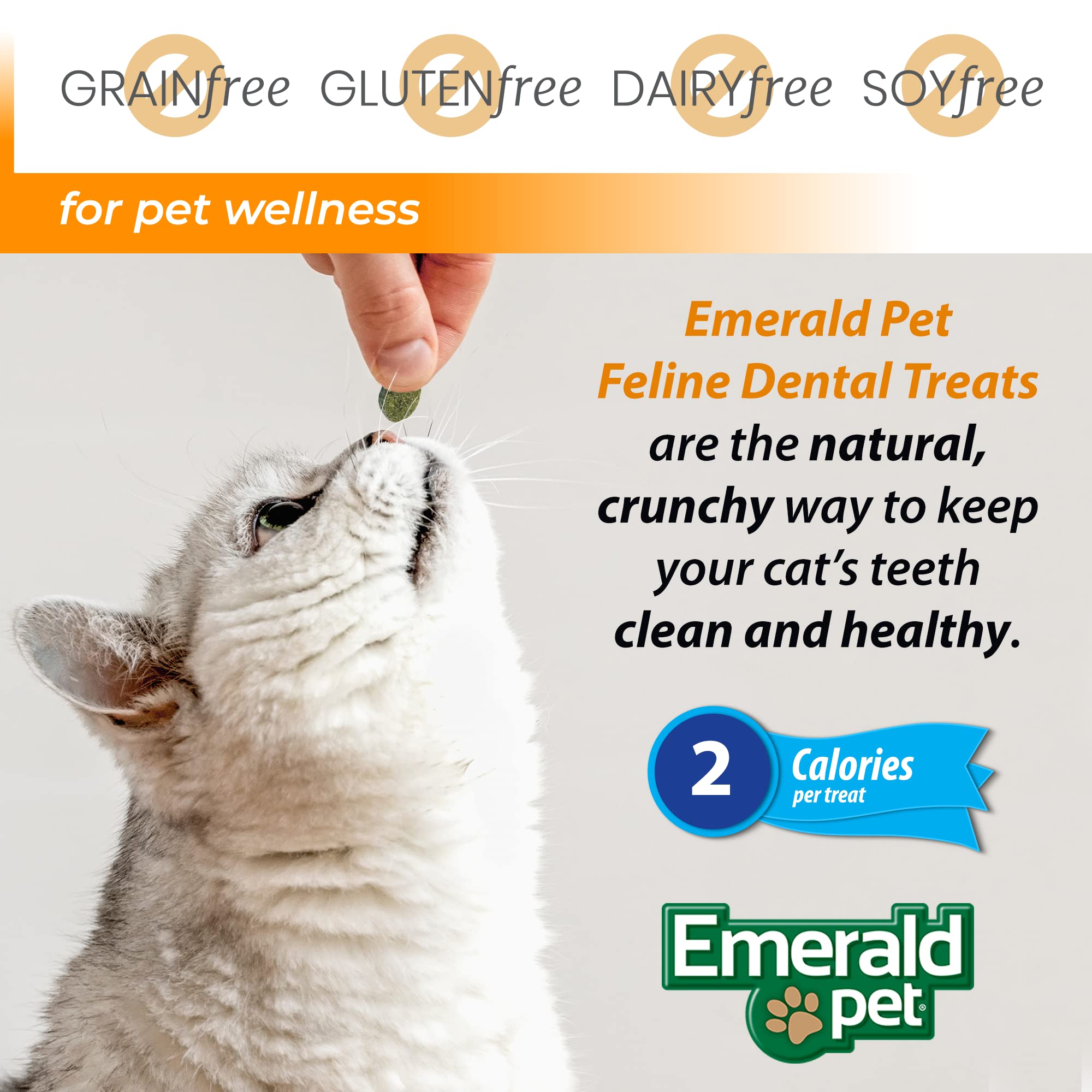 Feline Dental Treats - Tasty and Crunchy Cat Dental Treats Grain Free - Natural Dental Treats to Clean Cat Teeth, Freshen Cat Br