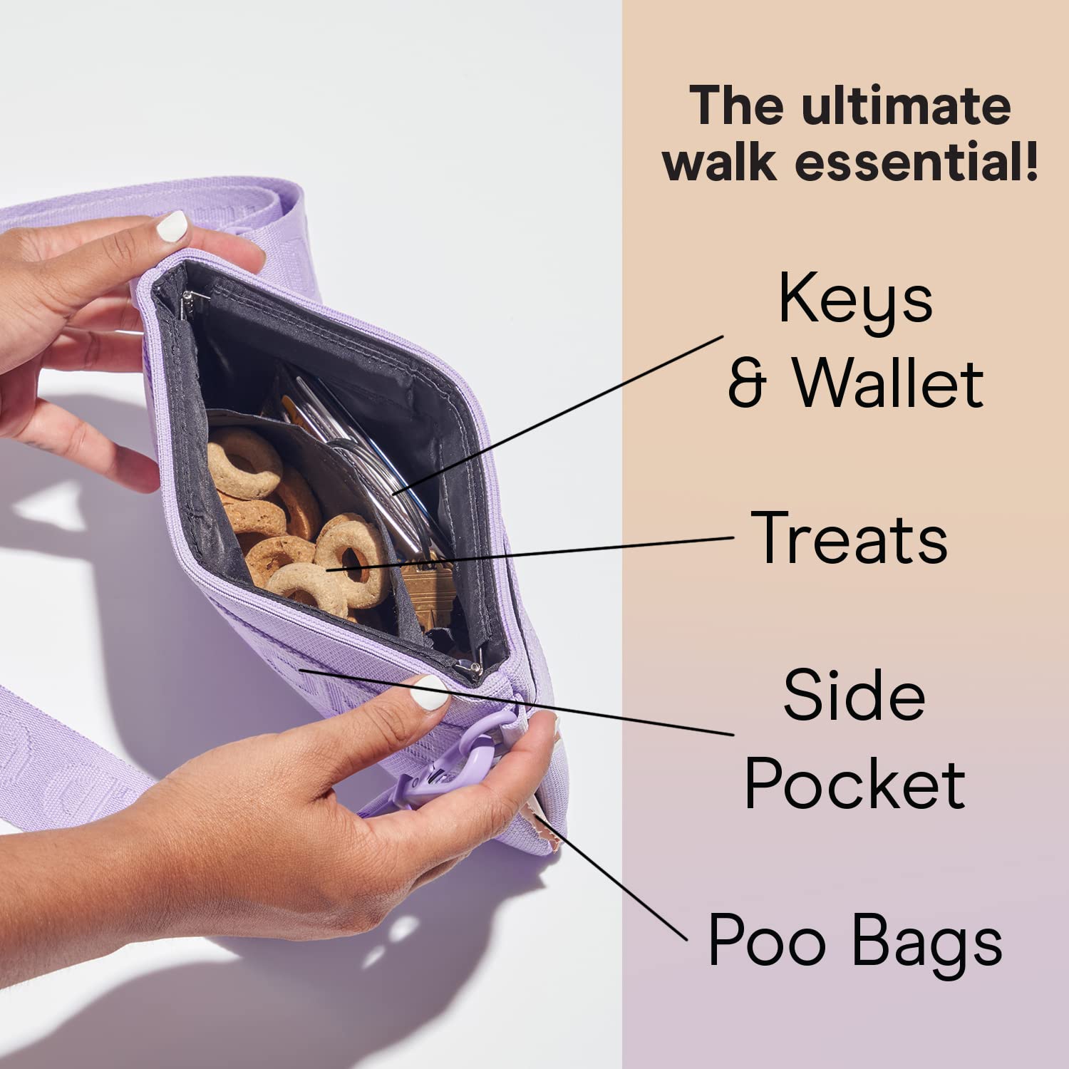 Wild One, Black Treat Pouch, Fanny Pack, Cross-Body Bag, wear Two Ways, Made from Recycled Knit, Poop Bag Dispenser, The Perfect