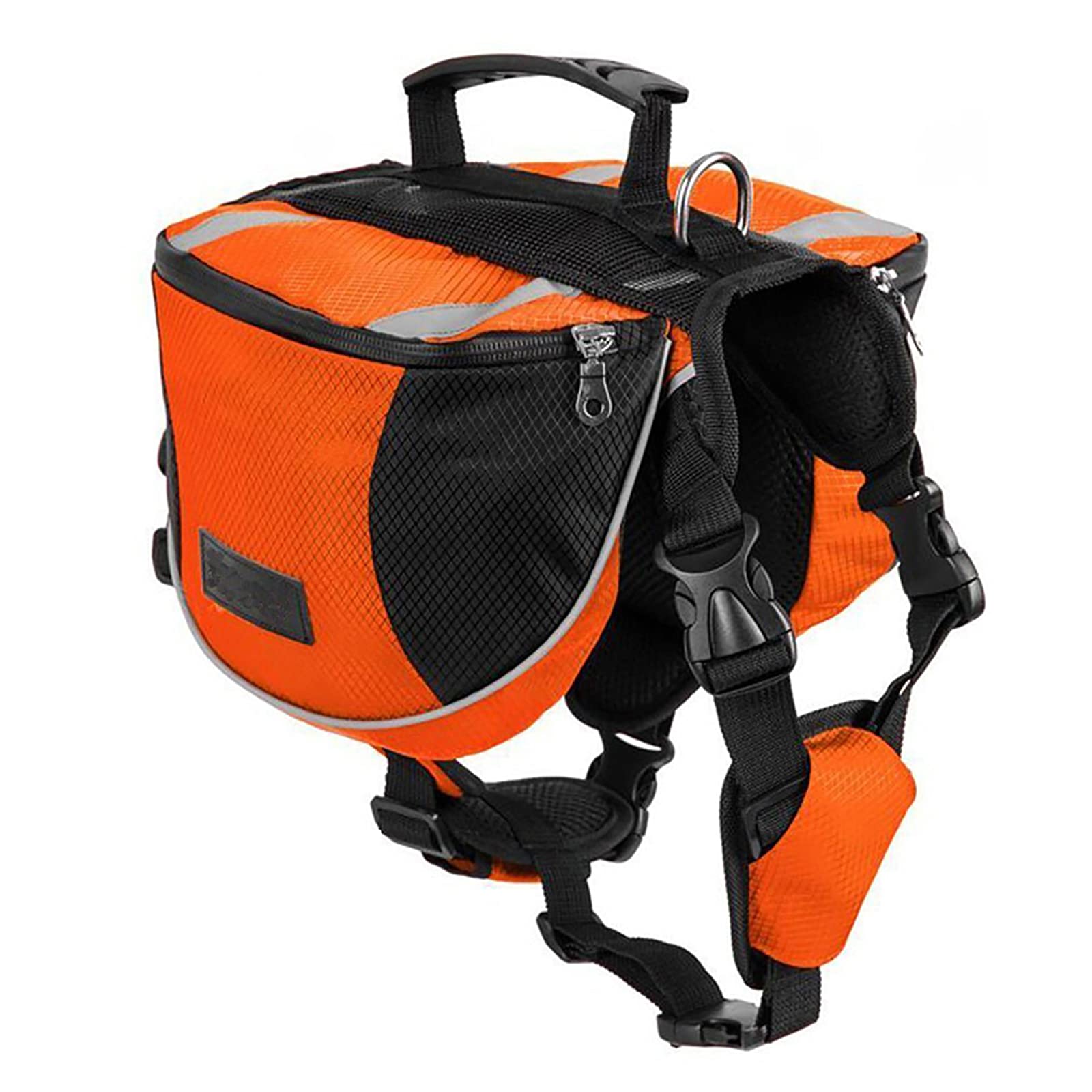 Lifeunion Polyester Dog Saddlebags Pack Hound Travel Camping Hiking Backpack Saddle Bag For Small Medium Large Dogs (Orange,M)