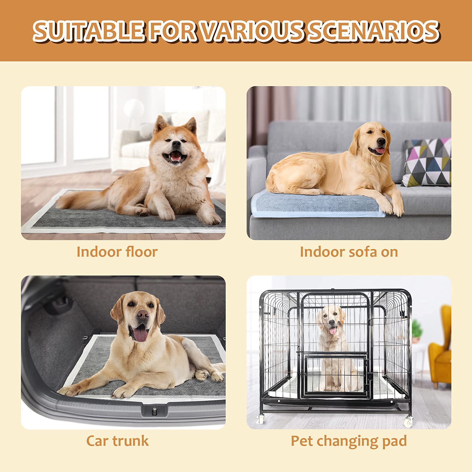 Hidoggyld Dog Pee Pads Extra Large 28' X 34', 30 Count, Charcoal Puppy Pads Xl, Potty Pet Training Pads With Adhesive Sticky Tape, Super Absorbent & Leak-Proof Disposable Pad For Doggies