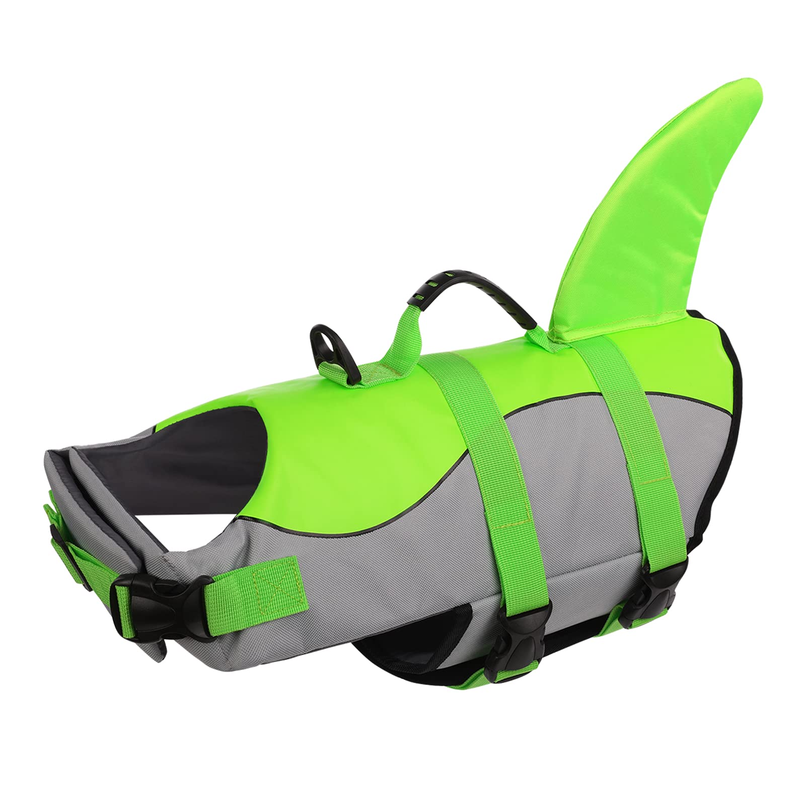 Asenku Dog Life Jacket Pet Life Safety Vest For Swimming Boating, Dog Shark Life Jackets Dog Lifesavers Swimsuits For Pool, Dog Water Floatation Vest For Small Medium Large Dogs, Green, Medium