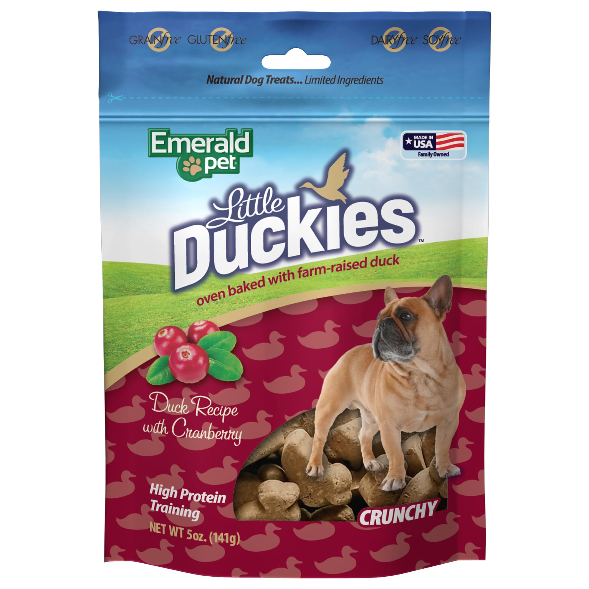 Emerald Pet Little Duckies Dog Treats with Duck and Cranberry