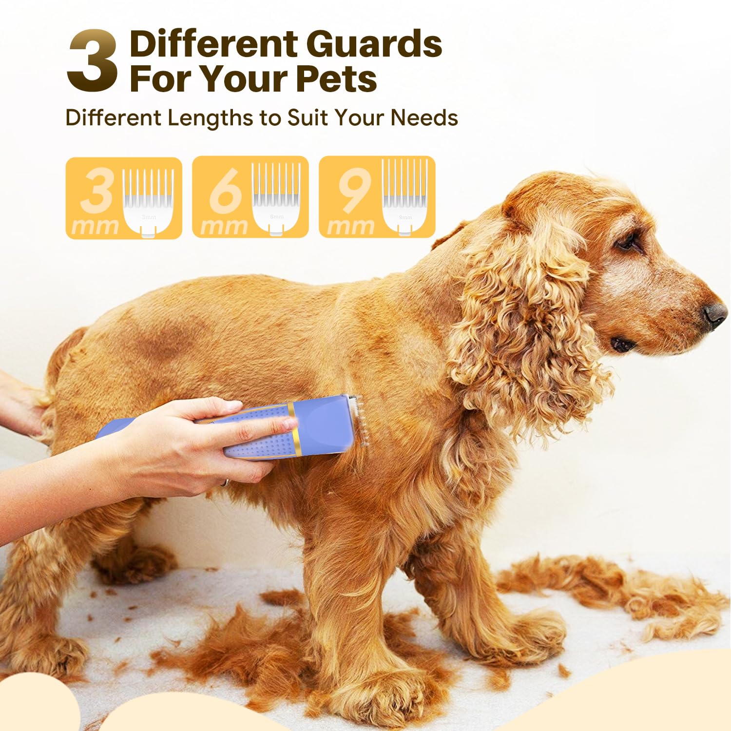 AIBORS Small Dog Grooming Kit, 4 in 1 Electric Cordless Dog Paw Trimmer with Nail Grinder, Low Noise Dogs Nail Trimmers, IPX7 Wa