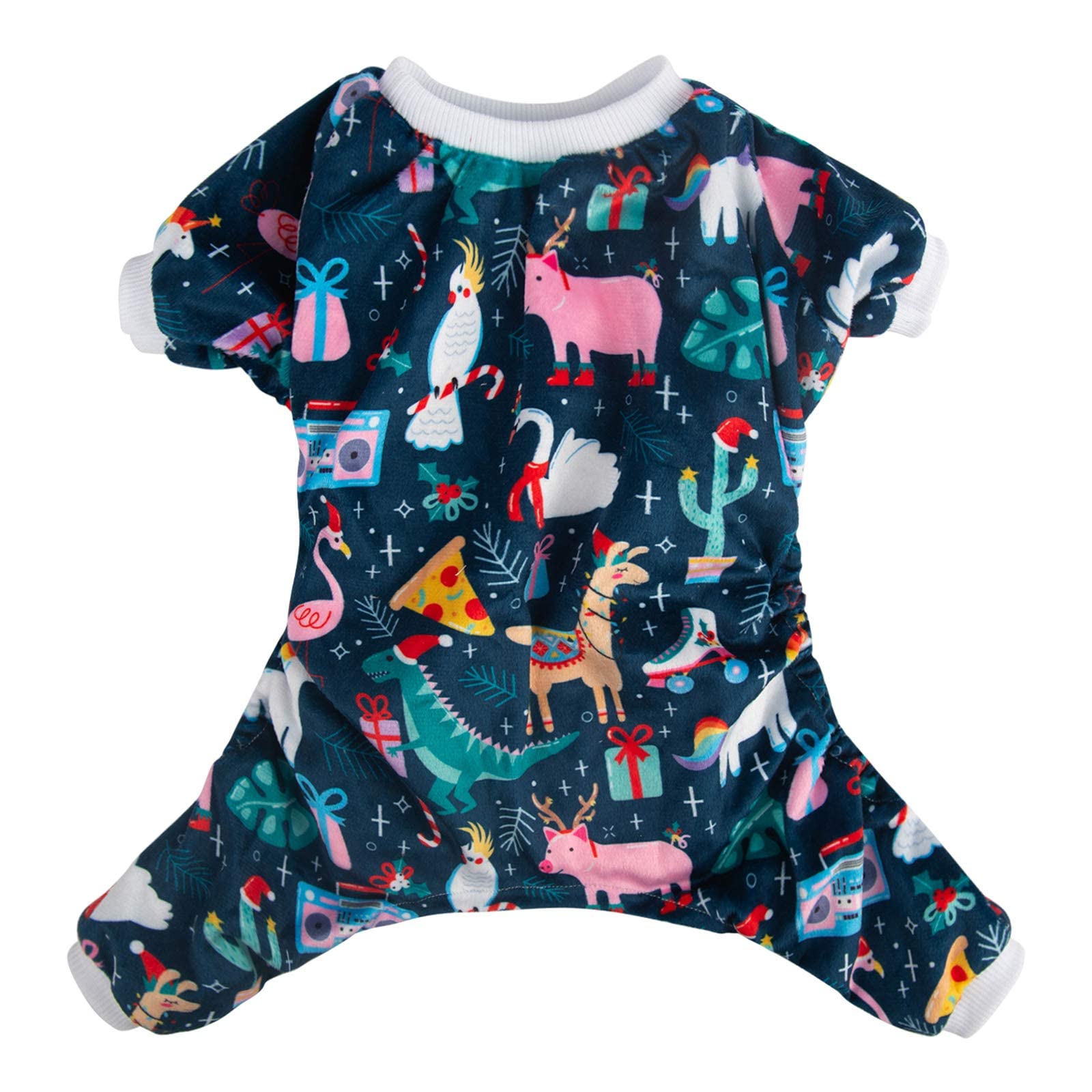 Cutebone Dog Pajamas Christmas Clothes Pjs For Small Dogs Shirts P108Xs