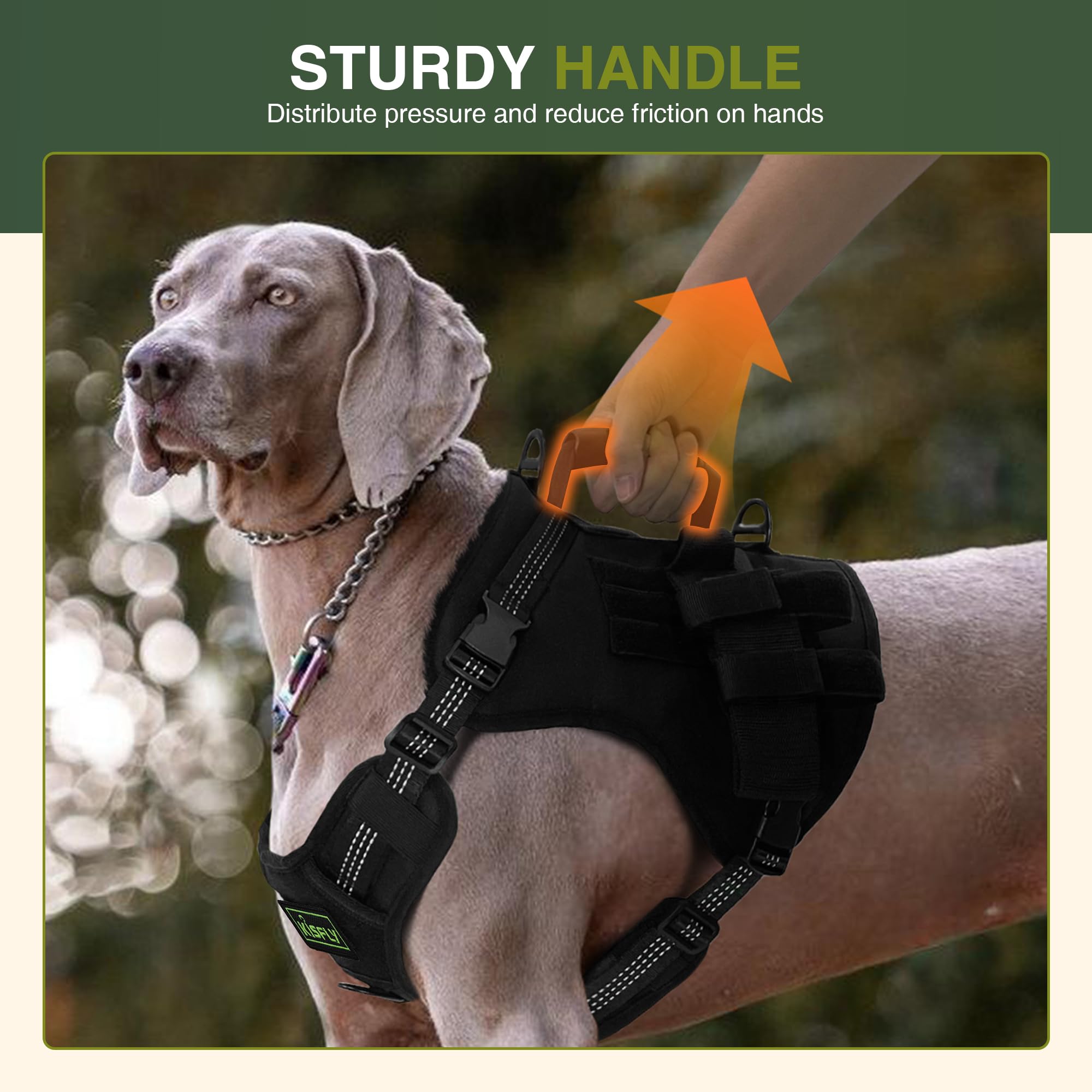 Tactical Dog Harness With Reflective Material, Adjustable Heavy-Duty No Pull Harness, Tear-Resistant Dog Tactical Vest With Hand
