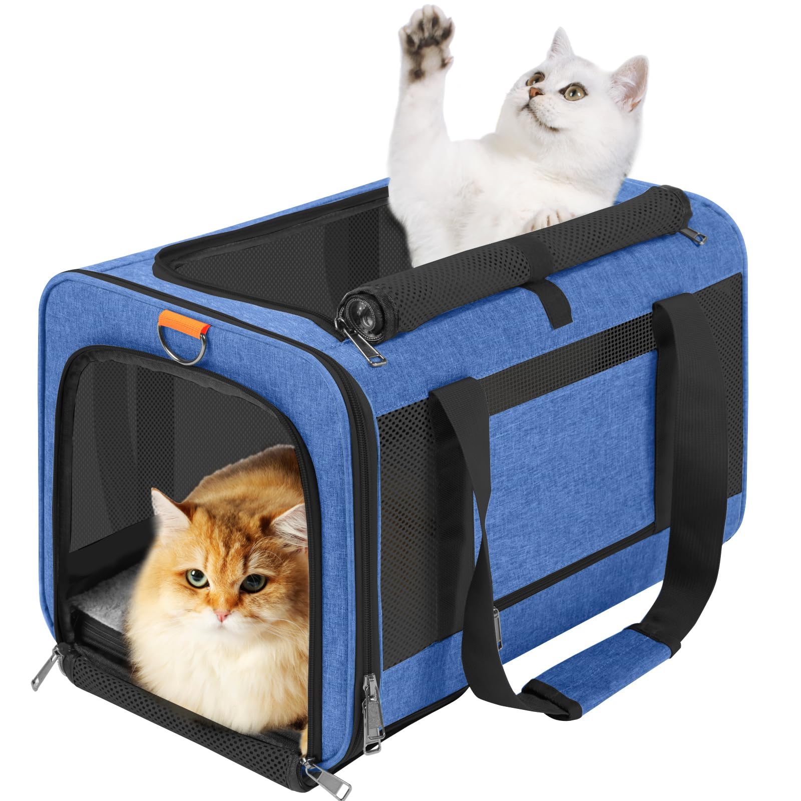 GAPZER Pet Carrier Large Cats 20 lbs Top Load/Soft Sided Small Dog Travel Carriers/Collapsible Carrier Bag for Medium Cat Puppy/