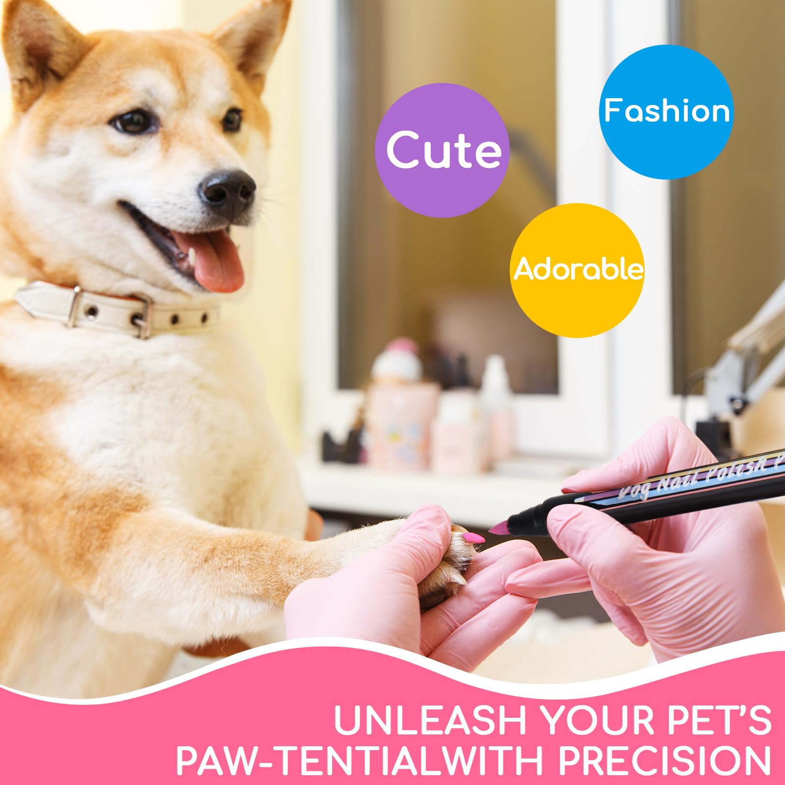 OLINGYOU Dog Nail Polish, Dog Nail Polish Pens Quick Dry-20 Colors, Pet Nail Polish Set for Dogs, DIY Dogs Puppy Nails, Dog Safe