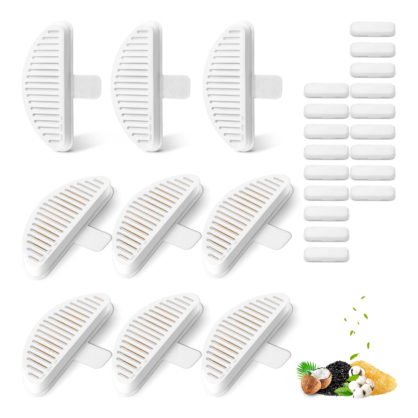 Cat Fountain Filters For Wireless Operated 67Oz/2L, 9 Pack Replacement Filters & 18 Pack Replacement Filter Sponges For 67Oz/2L Automatic Pet Fountain Cat Water Fountain Cat Water Dispenser