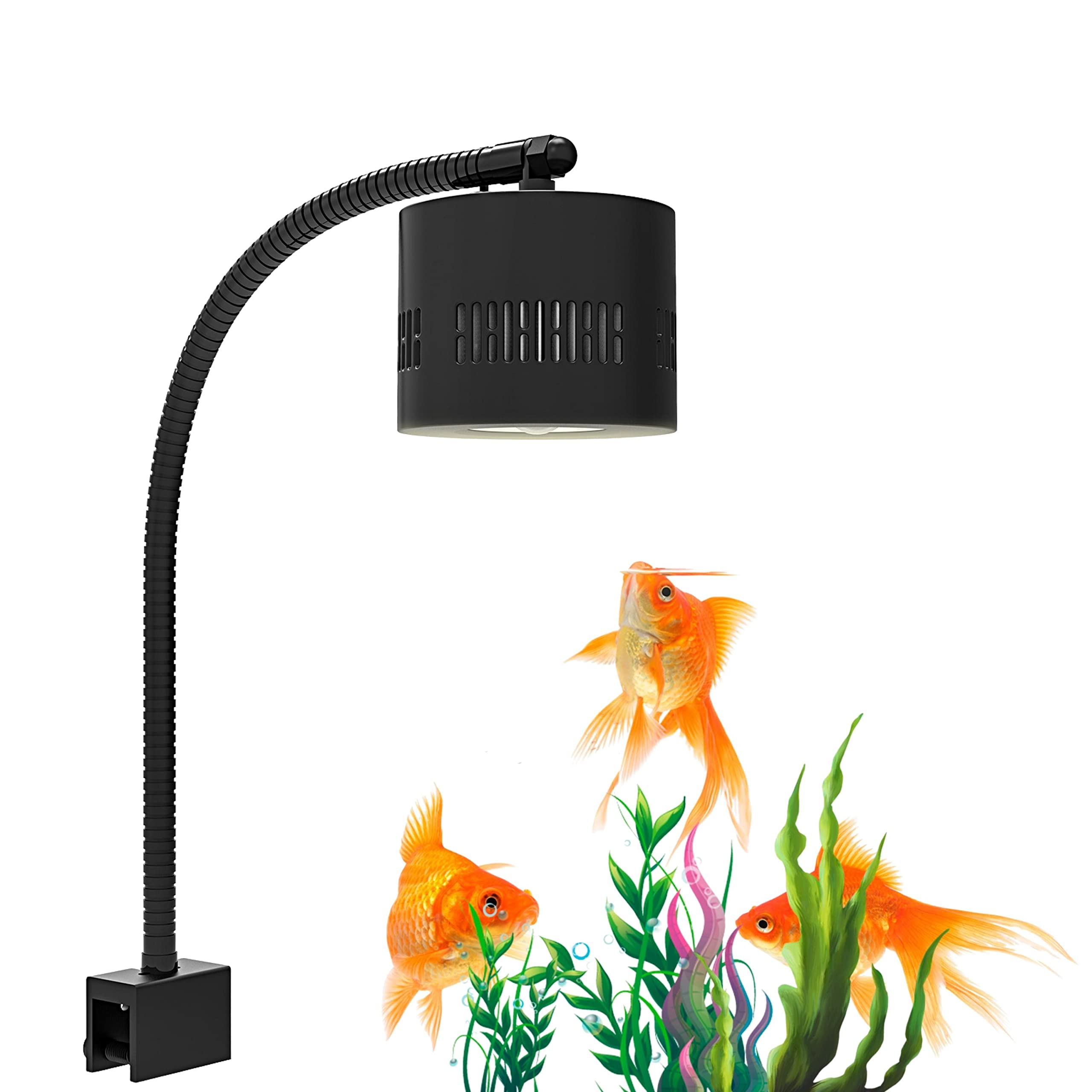 Lominie Led Aquarium Light, Dimmer Remote Control 0-100% Brightness 80W Planted Fish Tank Light Clamp Clip Lamp For Freshwater Refugium Algae Fish Tank With Gooseneck