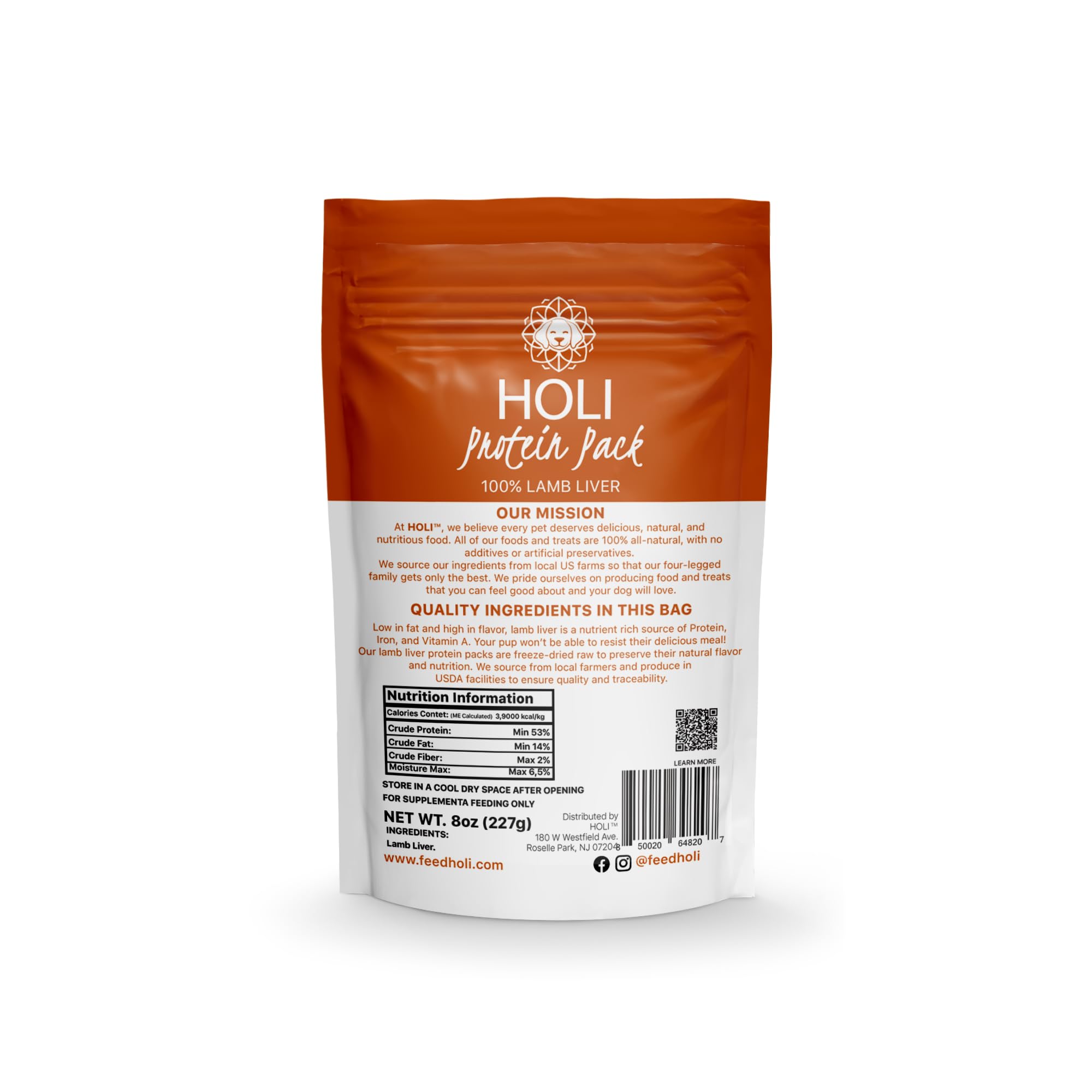 HOLI Lamb Liver Dog Food Topper - Single Ingredient, Human-Grade - Freeze Dried Dog Food Toppers and Flavor Enhancer for Picky D
