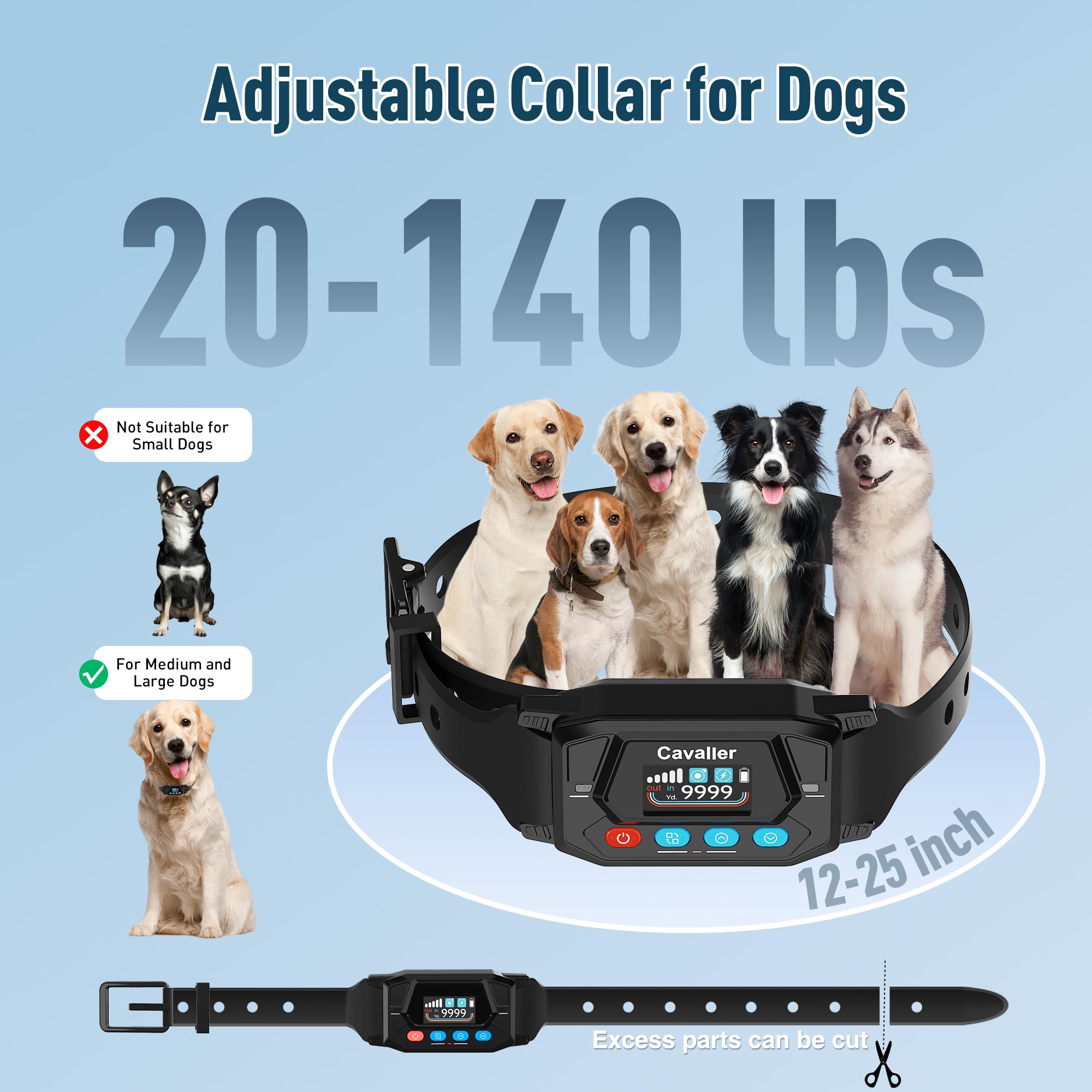 PUPKIDS Wireless Dog Fence for 2 Dogs, Electric Fence for Dogs - Radius Up to 33-9999 Yards Adjustable Training Collar for Large
