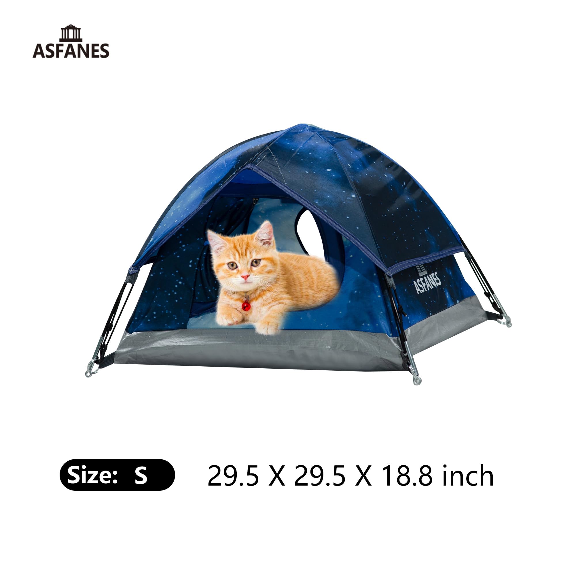 ASFANES Outdoor Waterproof Pet Camping Tent, Cave Bed for Indoor Cats and Small Dogs, Portable Cat House Dog House, 21.6x21.6x14