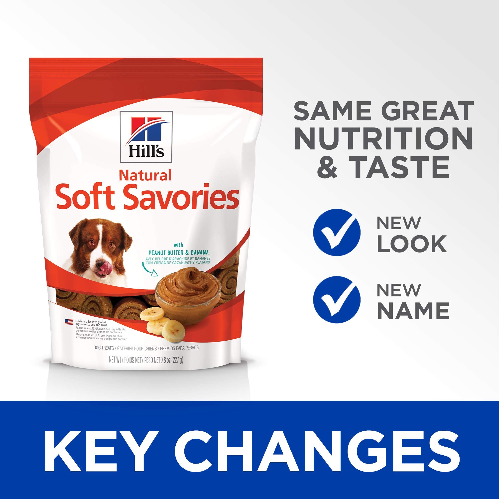 Hills Natural Soft Savories, All Life Stages, Great Taste, Dog Treats, Peanut Butter & Banana, 8 oz Bag