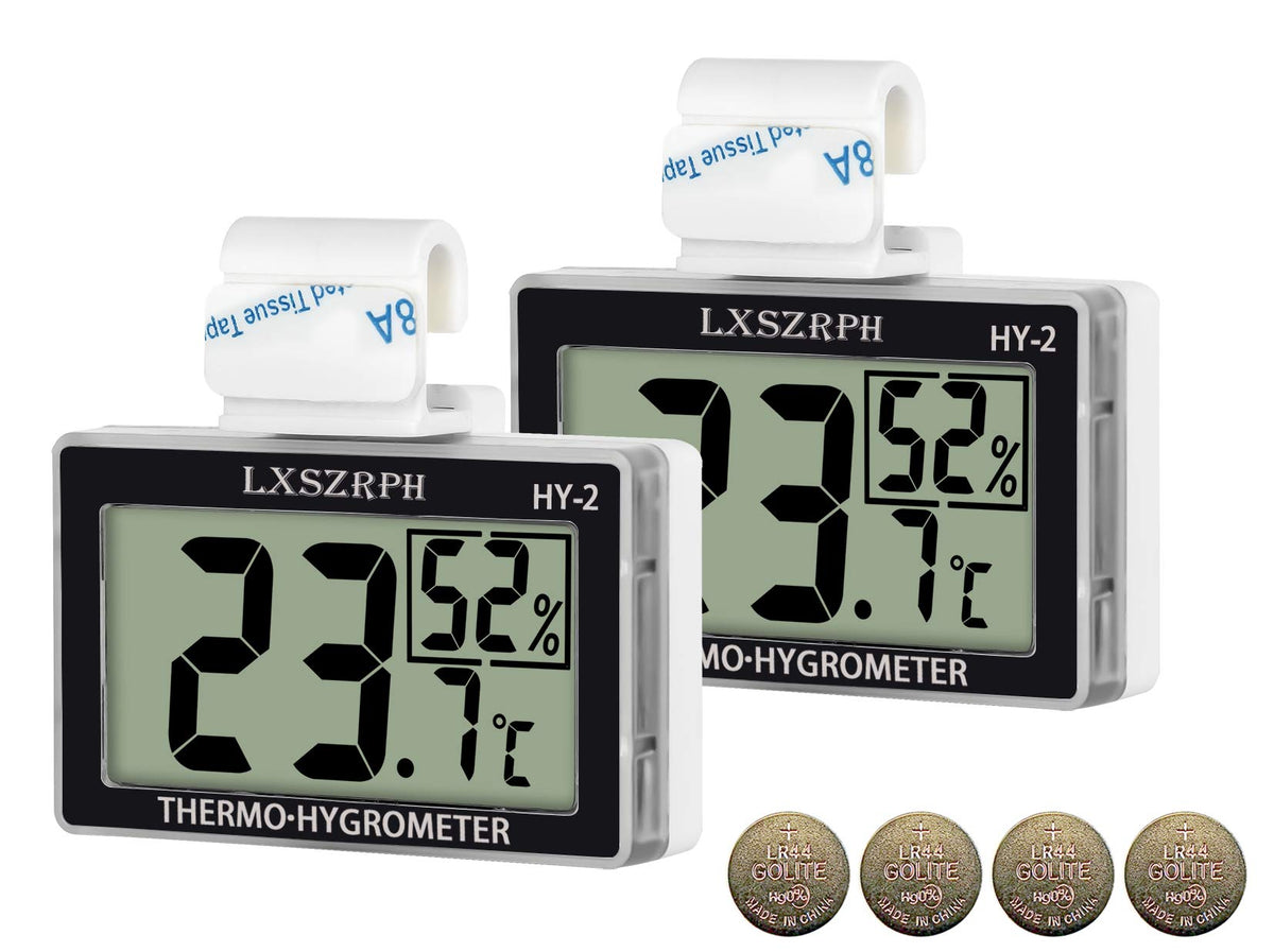 Lxszrph Reptile Thermometer Hygrometer Hd Lcd Reptile Tank Digital Thermometer With Hook Temperature Humidity Meter Gauge For Reptile Tanks, Terrariums, Vivarium (2Packs)