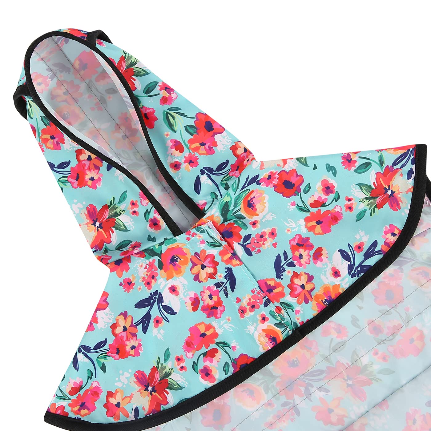 Hde Dog Raincoat Hooded Slicker Poncho For Small To X-Large Dogs And Puppies Turquoise - Xl