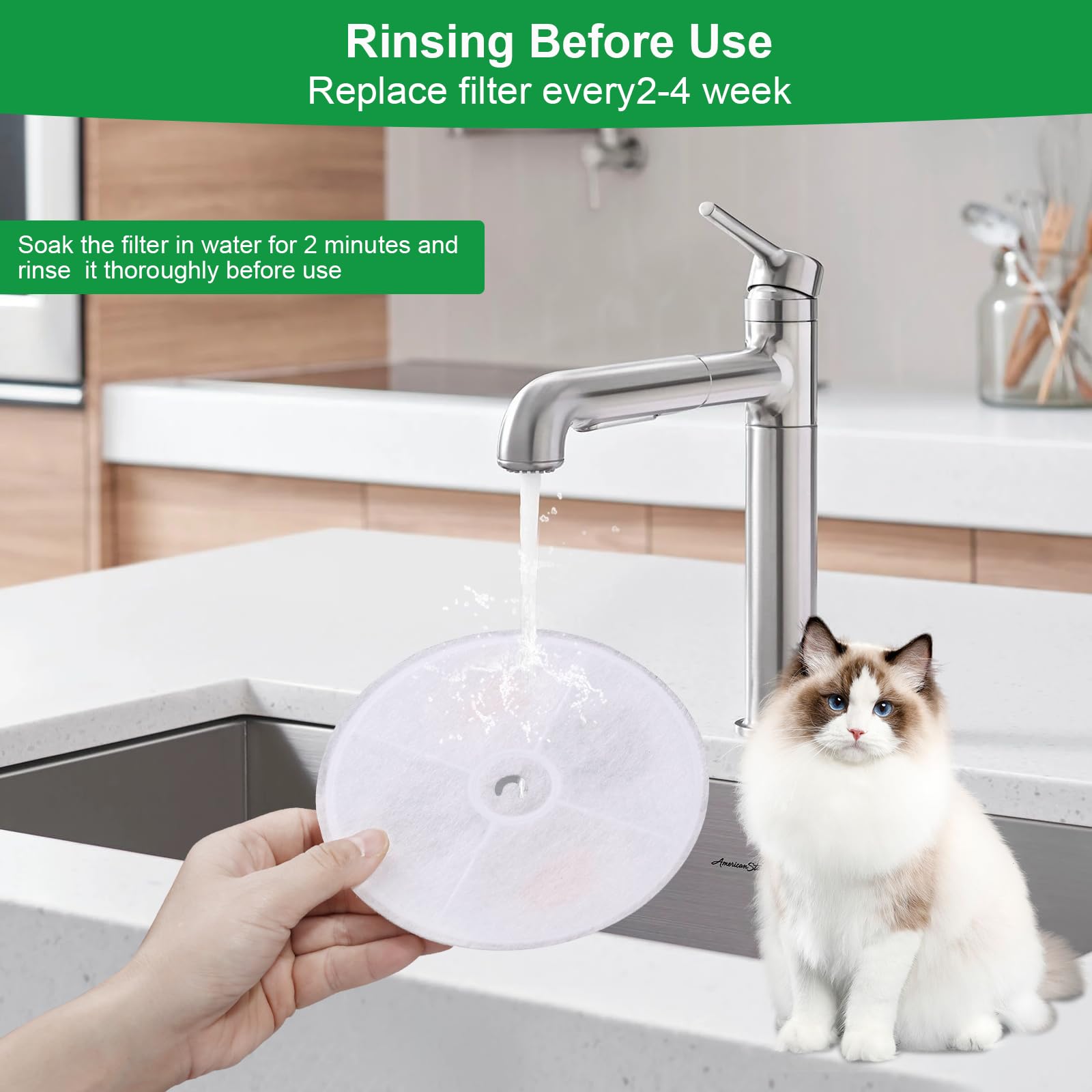 (10 pcs) Upgraded Filter Units 3.0 for PET Cat Water Fountains E versweet 2S/3/3 Pro,E versweet Solo/Solo SE, Replacement Filter