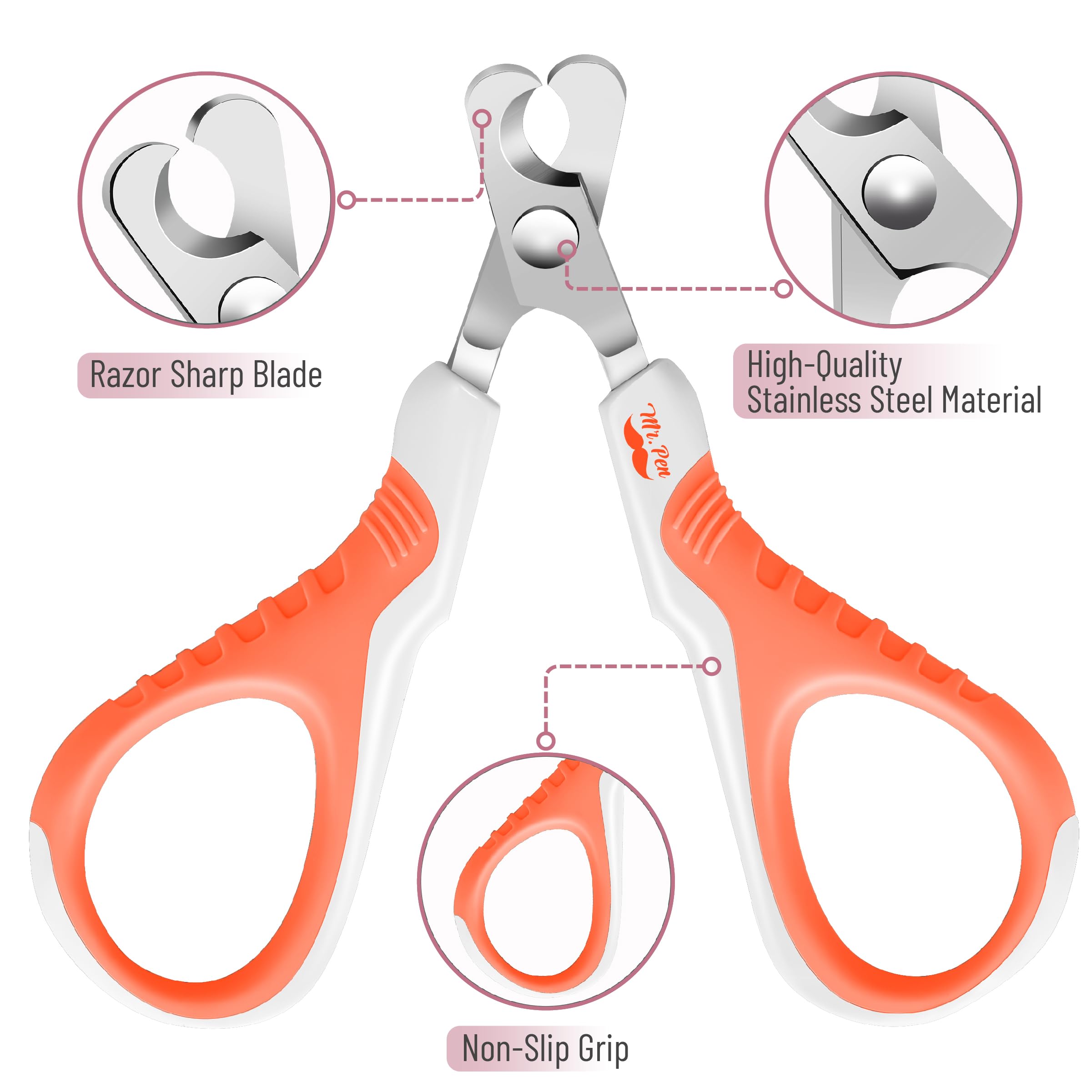 Mr. Pen- Cat Nail Clipper, Orange, Cat Nail Trimmer, Cat Nail Clippers, Cat Claw Clippers, Cat Clippers For Nails, Pet Nail Clippers, Kitten Nail Clipper, Small Dog Nail Clipper, Cat Claw Trimmer
