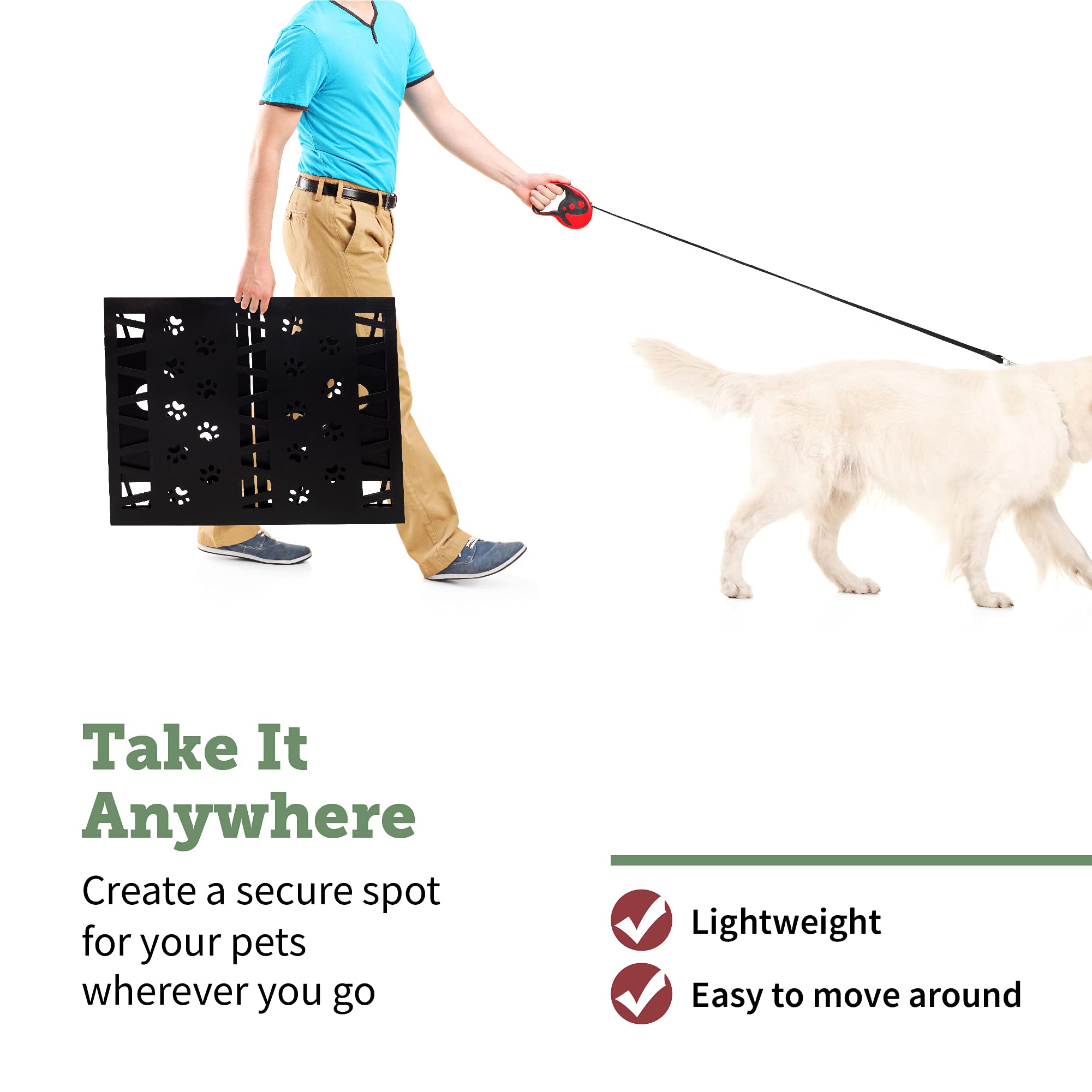 Free Standing Pet Gate | Pet Gate For Small Dogs | Free Standing Dog Gate For Stairs | Freestanding Dog Gates For Doorways | Freestanding Pet Gates For Dogs | Width 23.5-47 Inch | Height 18.75 Inch