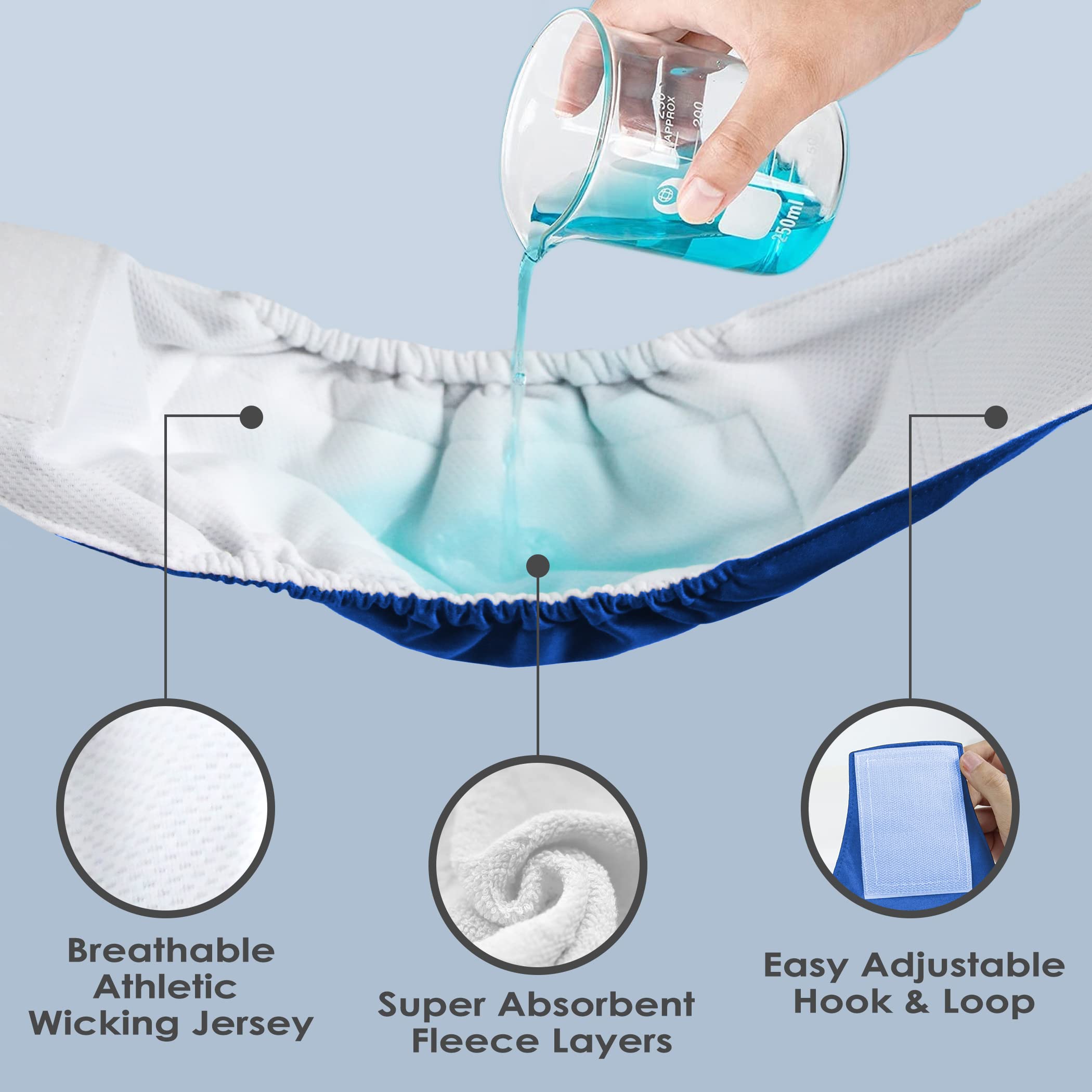 Wegreeco Washable Male Dog Belly Wrap - Pack Of 3 - (Black,Blue,Olive,Xx-Large)