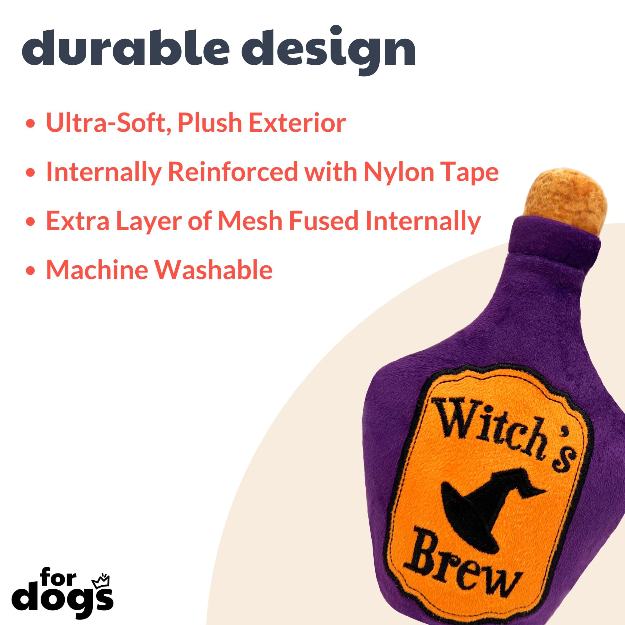 Huxley & Kent For Dogs | Witch'S Brew | Halloween Power Plush Dog Toy With Squeaker | Funny Dog Toy Gift | Fun, Durable, And Safe | H&K Squeaky Dog Toys