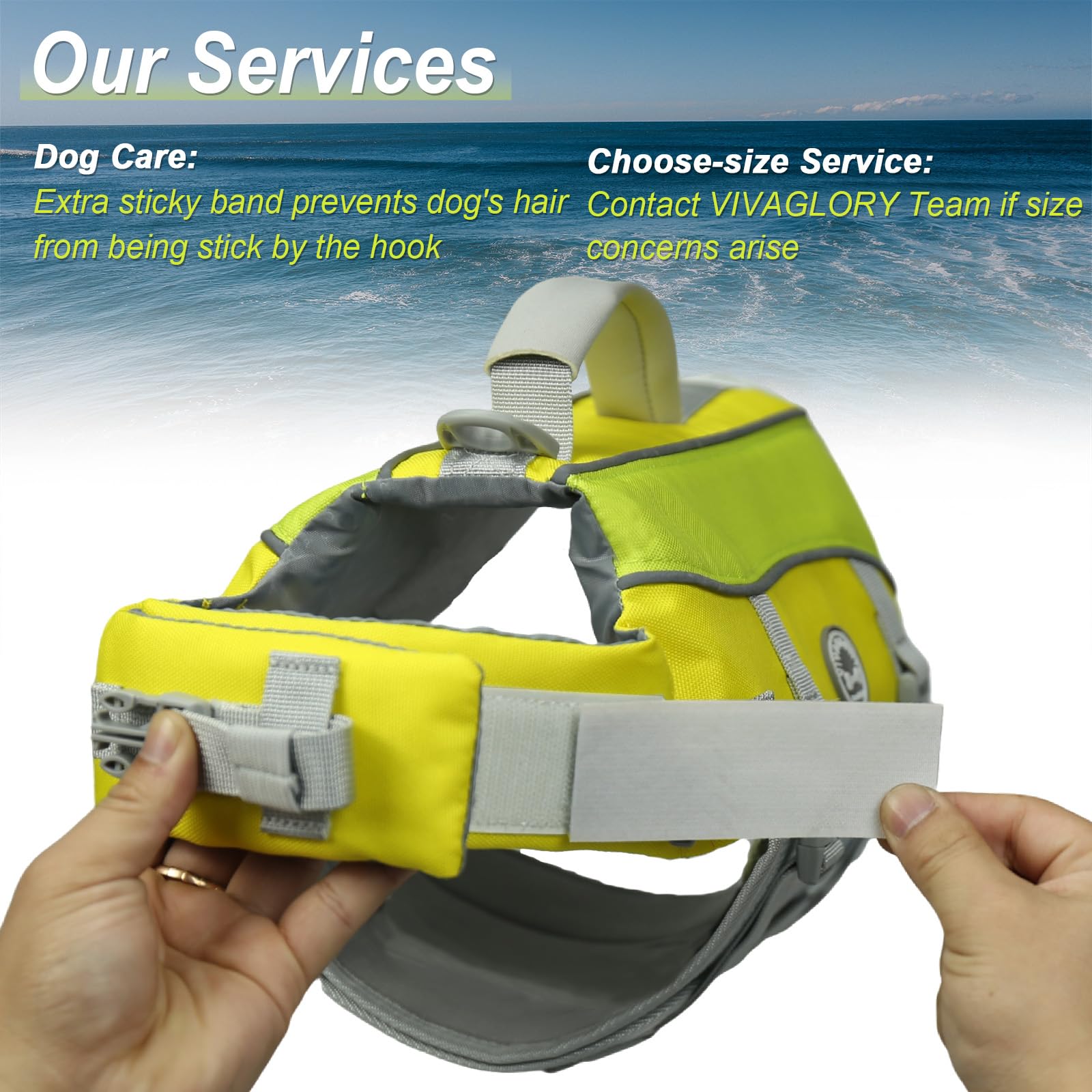 Vivaglory Dog Life Jacket With Removable Front Float, Life Vest With Reflective Trims & Extra Padding For Swimming & Boating, Yellow Grey, Xxs