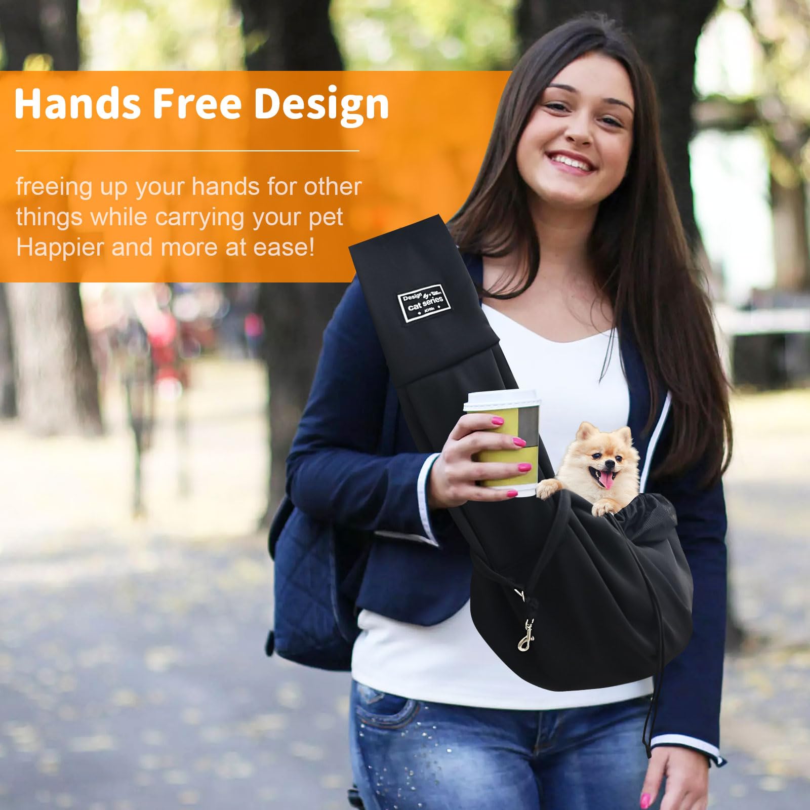 Aerkine Dog Carriers Sling For Small Dogs - Puppy Carrier Sling For 0-15 Lbs Pets, Carrying Bag For Travel, Hands-Free Daily Wal