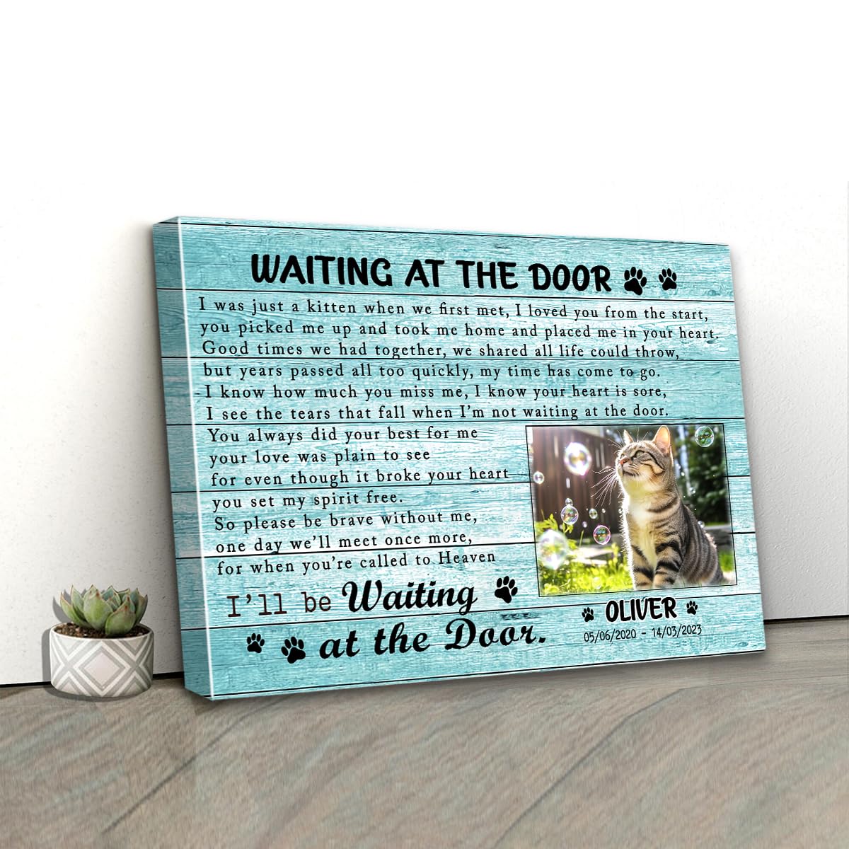 C80814 Funny Cat Memorial Canvas Gifts - Personalized Wall Art, Custom Landscapes