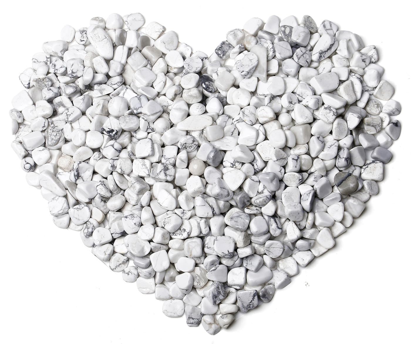 QINJIEJIE 0.9Lbs White Howlite Rocks for Plants Decorative Stones Aquarium Gravel Terrarium Pebbles Vase Filler Fish Tank Bowl S