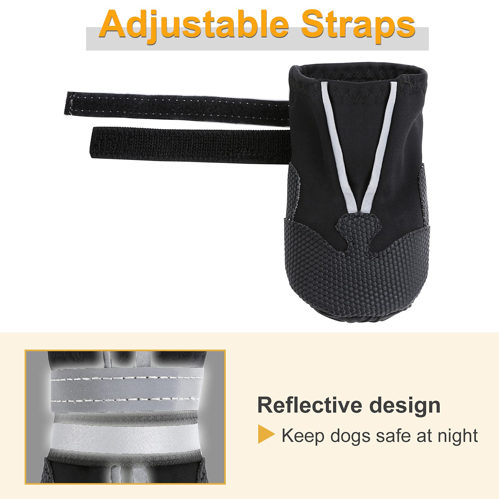 Dimicoo Winter Snow Dog Boots Neoprene Nonslip Rubber Sole Dog Shoes For X-Large Dogs