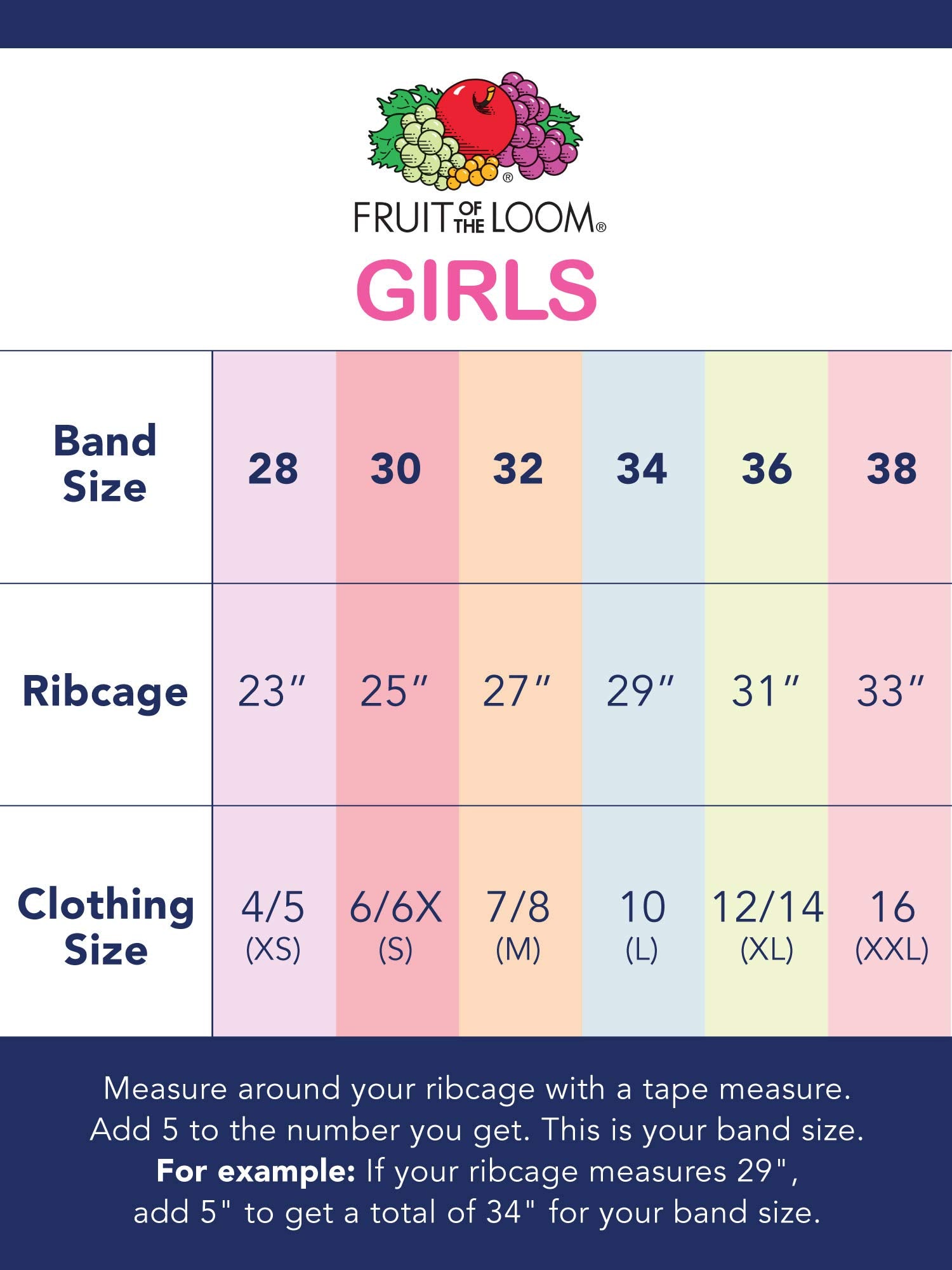 Fruit Of The Loom Girls Cotton Spaghetti Strap Sport Bra, Black Huewhitegrey, 38