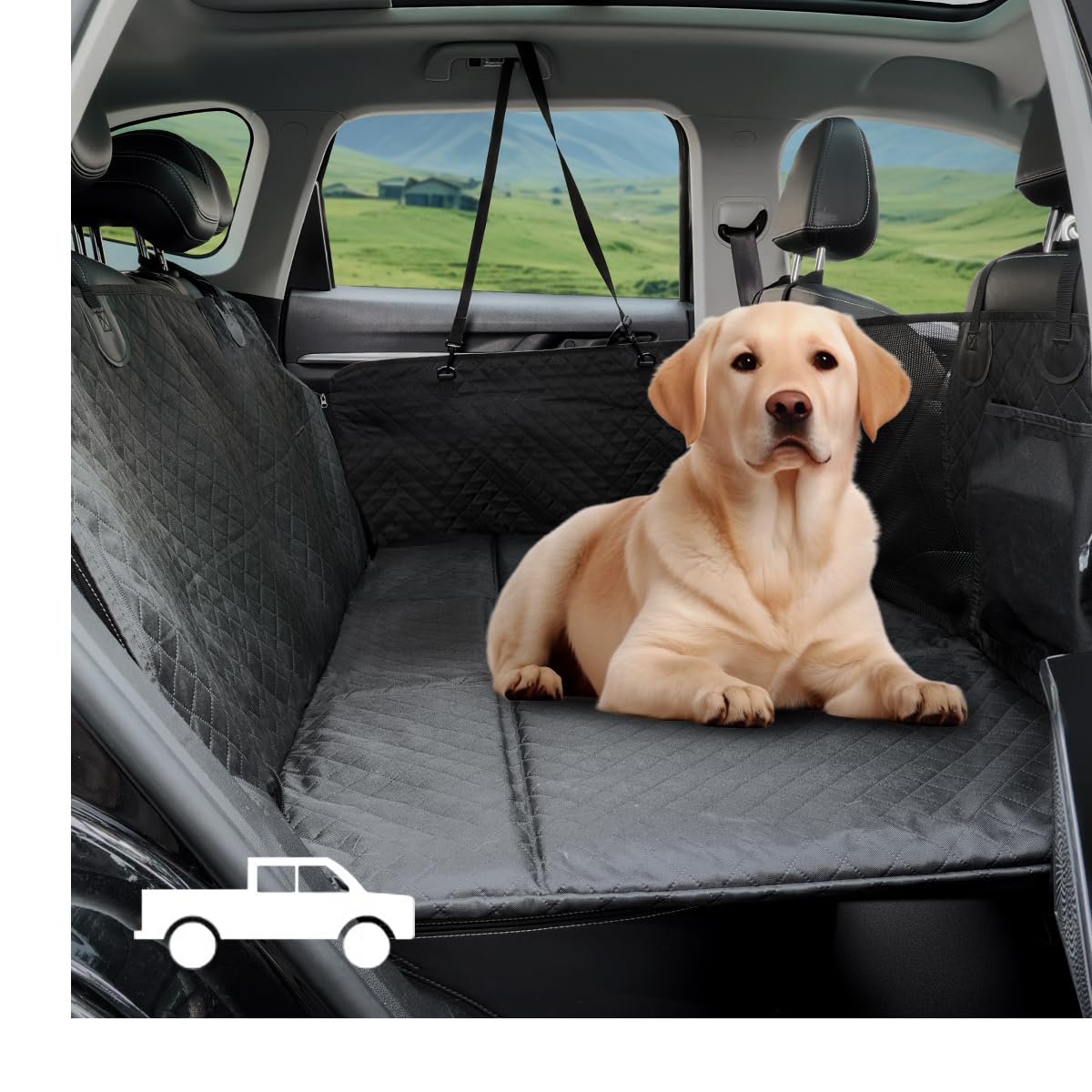 Vailge Truck Dog Car Seat Cover - Large Back Seat Extender, Waterproof Hammock, Non-Inflatable, Hard Bottom For Trucks (F150, Ra