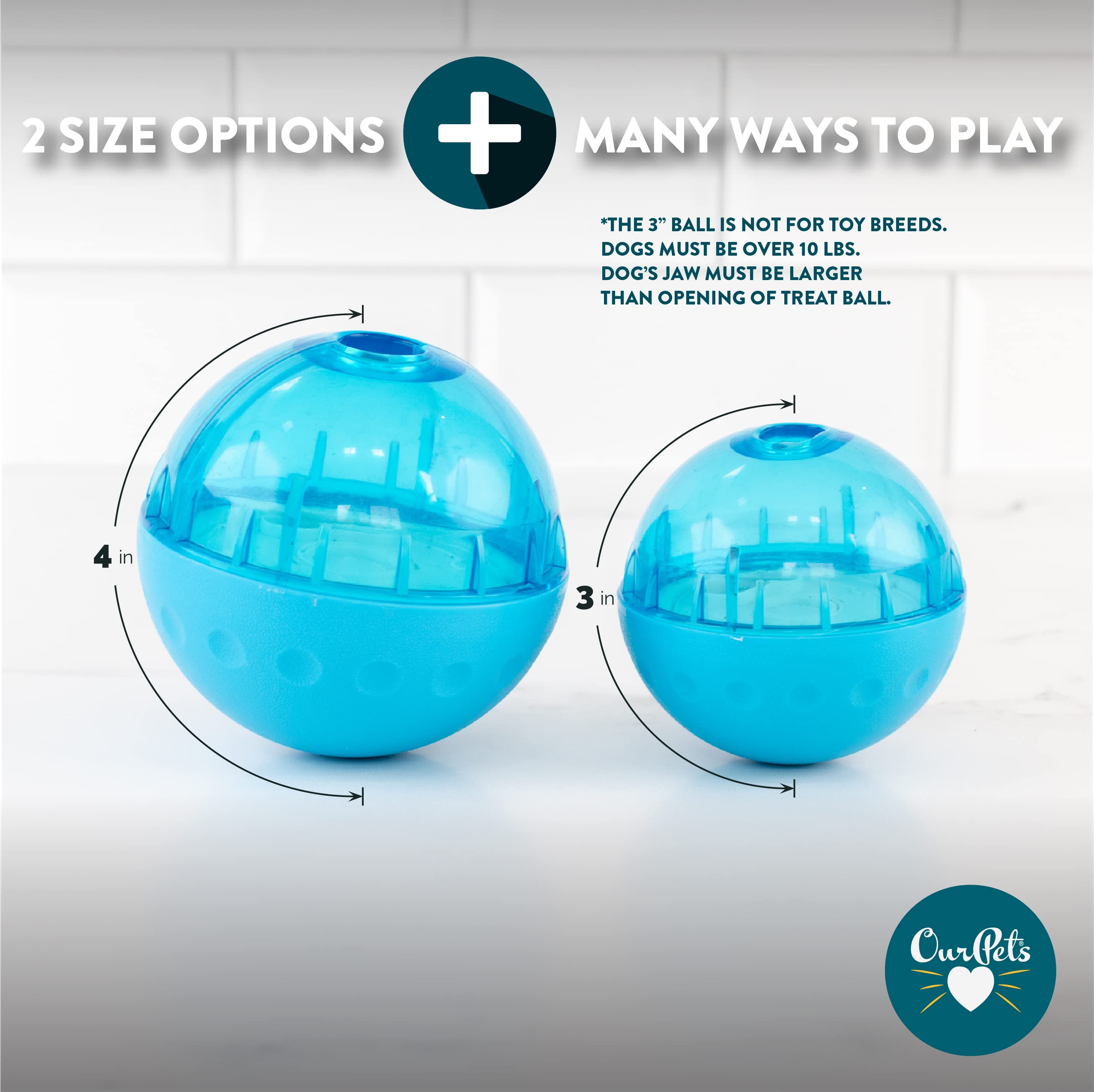 OurPets IQ Treat Ball Interactive Food Dispensing Dog Toy , Assorted Colors