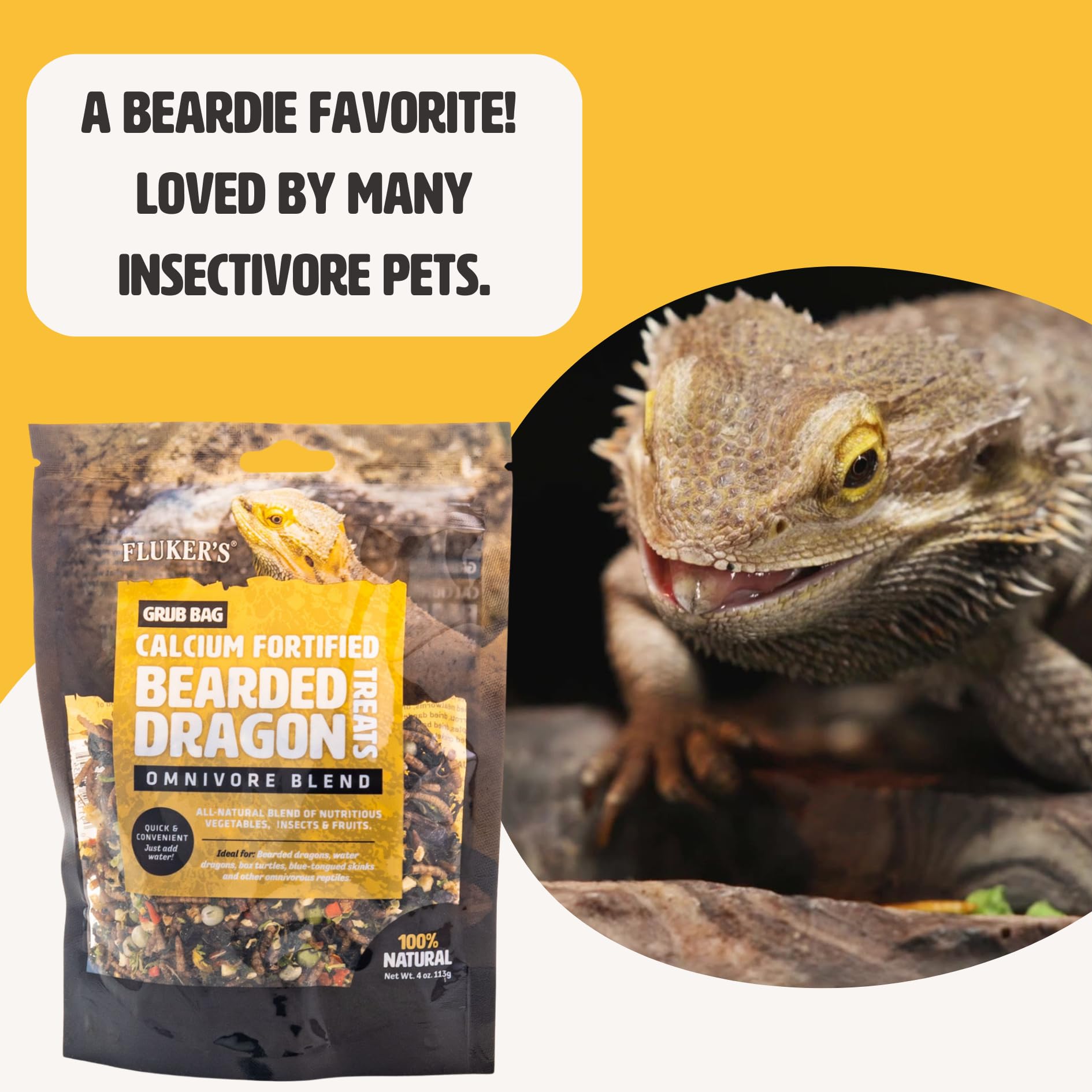 Flukers Grub Bag Calcium Fortified Treats for Bearded Dragons