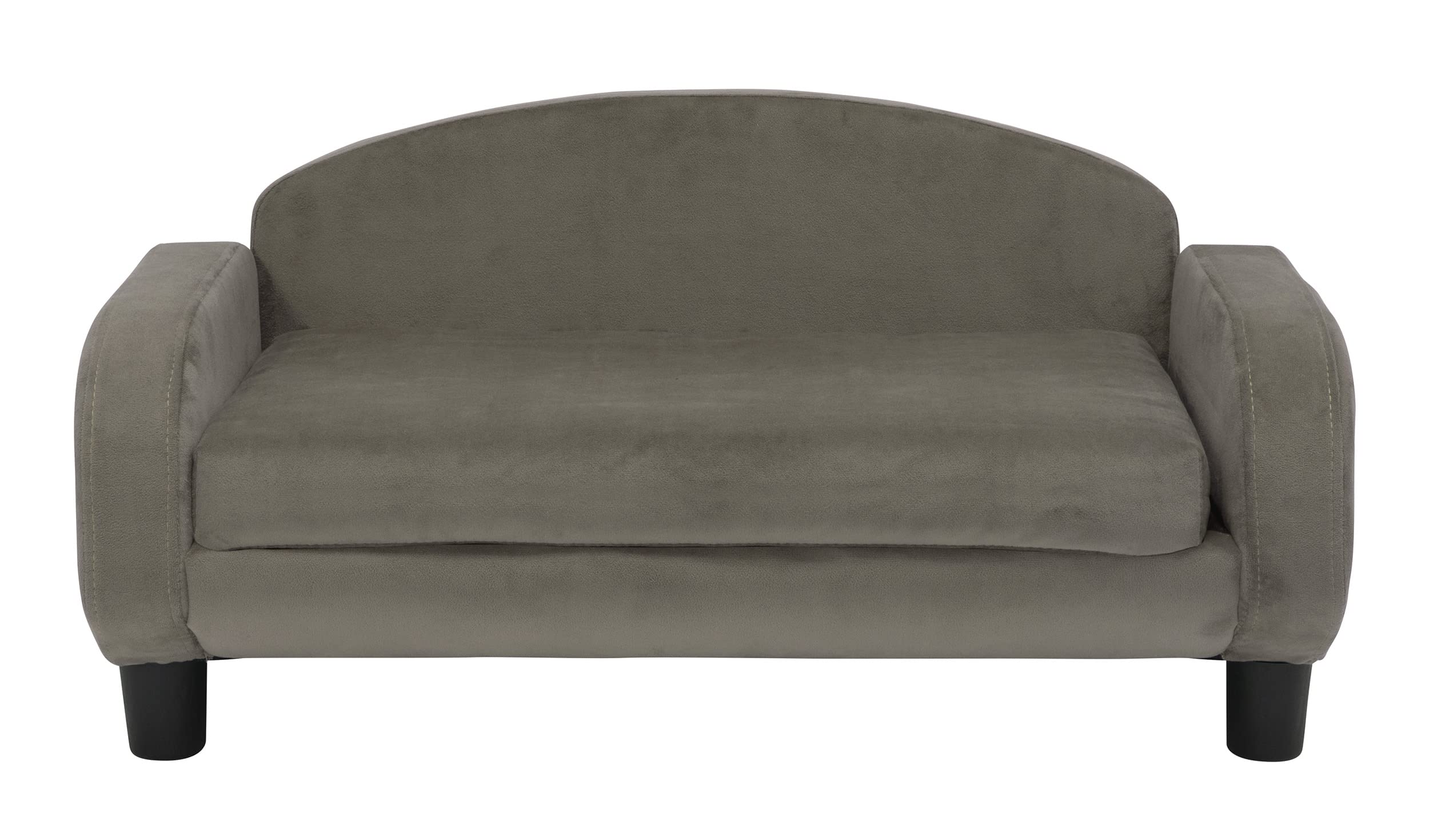 Paws & Purrs Modern Pet Sofa 31.5 Wide Low Back Lounging Bed with Removable Mattress Cover in Espresso/Ash