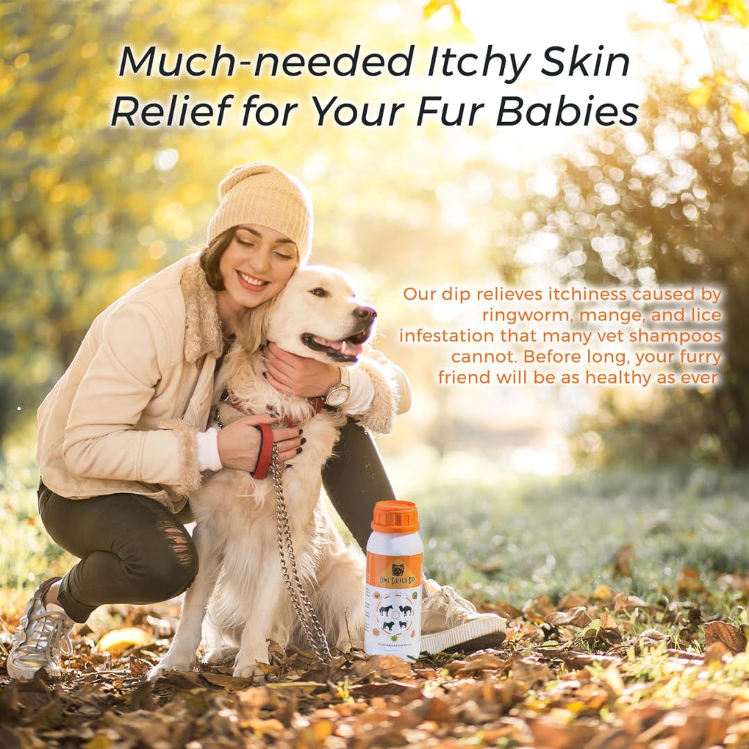 Healthy Paw Life - Lime Sulfur Dip - Pet Care for Itchy and Dry Skin - Xtra Strength Formula - Safe Solution for Dog, Cat, Puppy