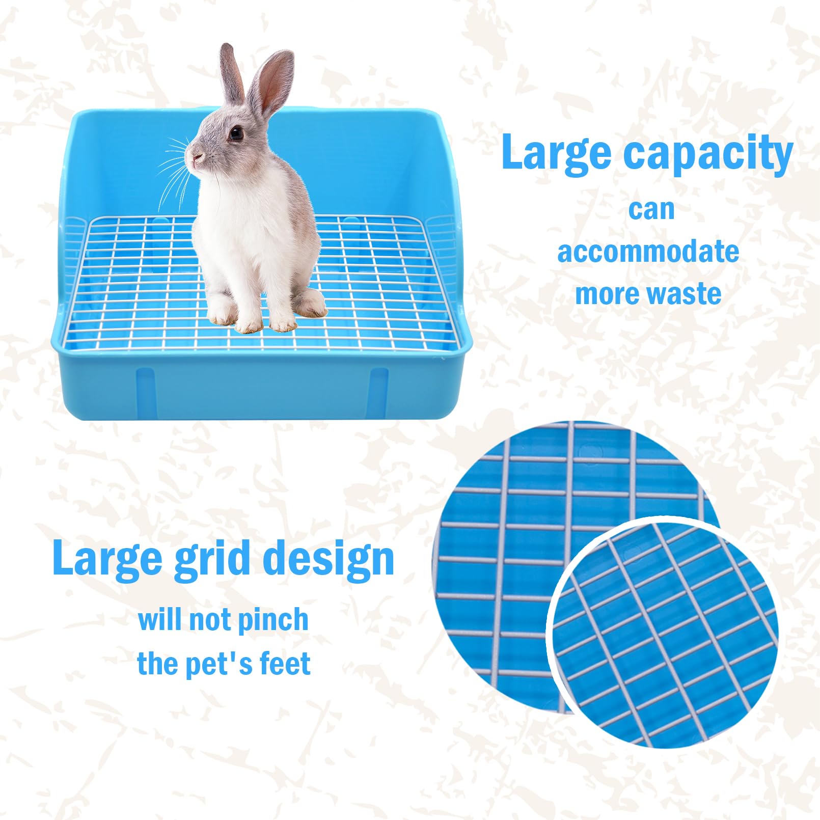 Muyg 12Pcs Rabbit Litter Box For Cage, Bunny Potty Trainer Corner Guinea Pig Plastic Square Grate Toilet, Pet Bedding Litter Box