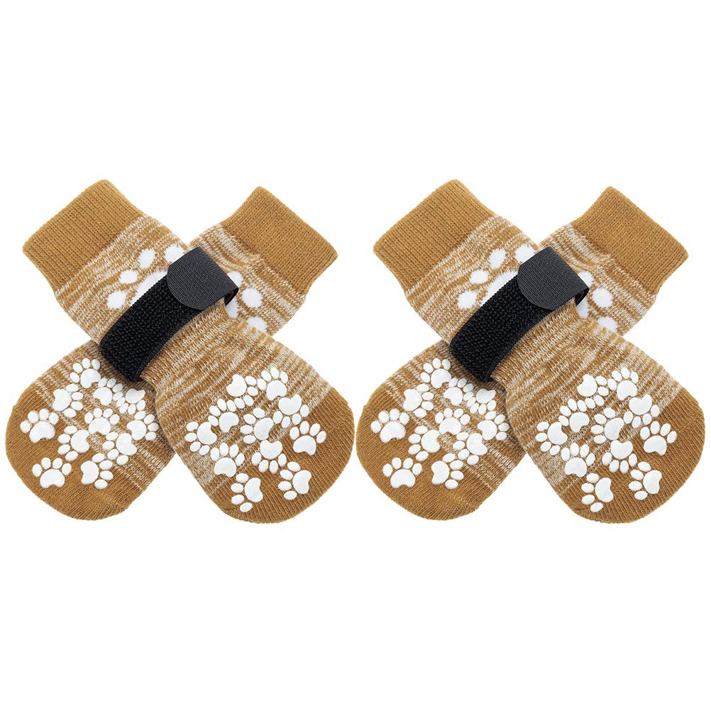 Expawlorer Double Side Anti-Slip Dog Socks - Dog Booties For Hot Pavement, Adjustable Pet Paw Protector, Traction Control Non-Sk