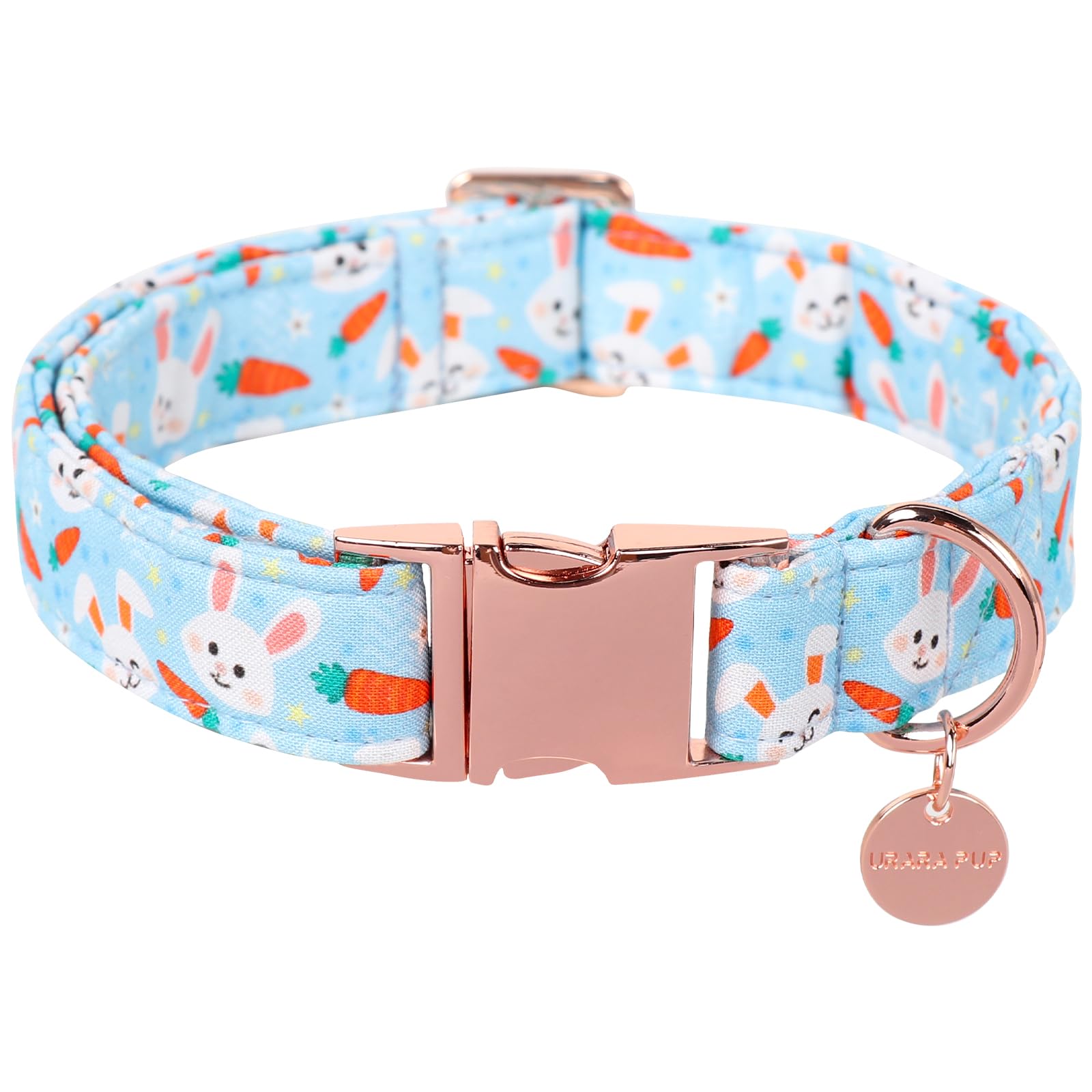 Up Urara Pup Easter Dog Collar, Cotton Easter Bunny Collar For Puppy Girl Boy Dog Or Cat, Easter Gift Rabbit Carrot Dog Collar, 