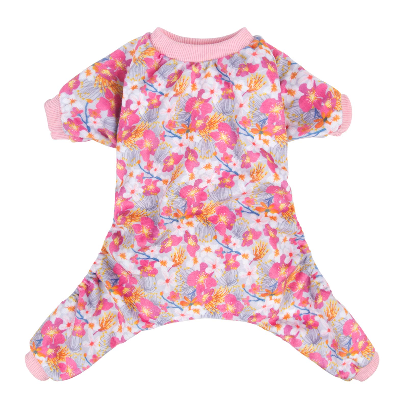 Cutebone Soft & Stretchy Dog Pajamas - Cozy Pet Jammies Breathable Jumpsuit For Small Dogs - All-Season Comfy Outfit Easy-On Pul