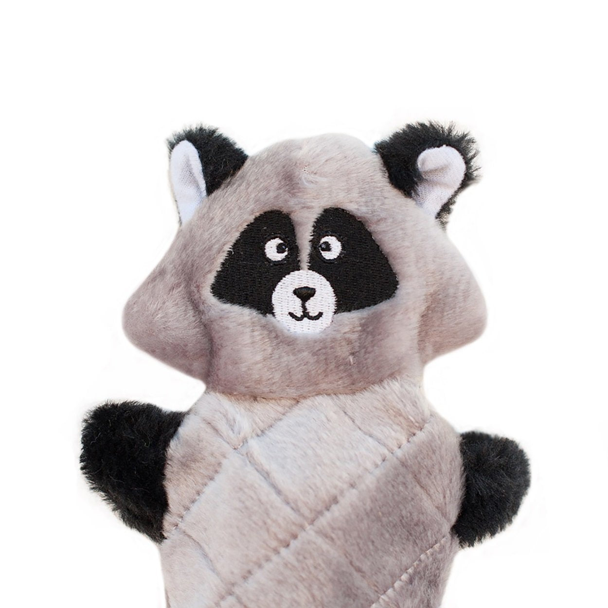 Zippypaws Jigglerz - Zippy Paws Dog Toy For Large And Small Dogs, Squeaky Plush Tug Toy With No Stuffing, Squeaky Interactive Dog Toys With Crinkle Head And Tail, Raccoon