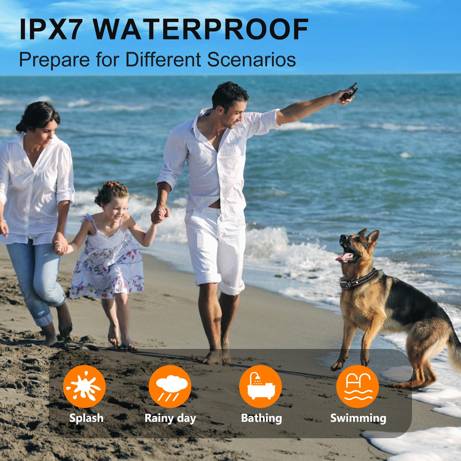 Dog Shock Collar - Electric Dog Training Collar With Remote, Rechargeable E-Collar With 4 Training Modes, Security Lock For All