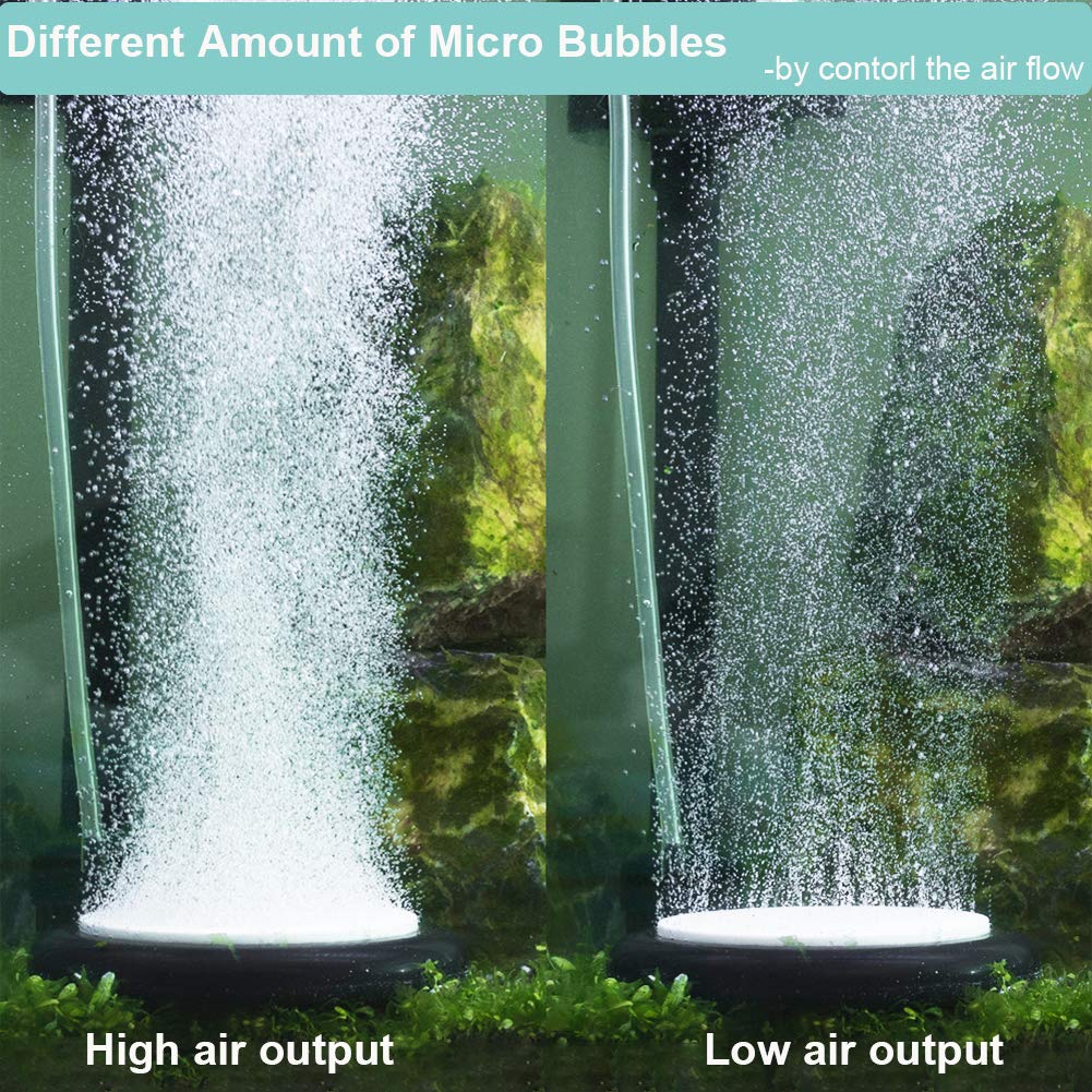 Hygger Aquarium Air Stone Kit, Fish Tank Bubbler, Nano Furnace Flue Round Air Stone Disk Set For Hydroponics, Small Bubbles, Ult