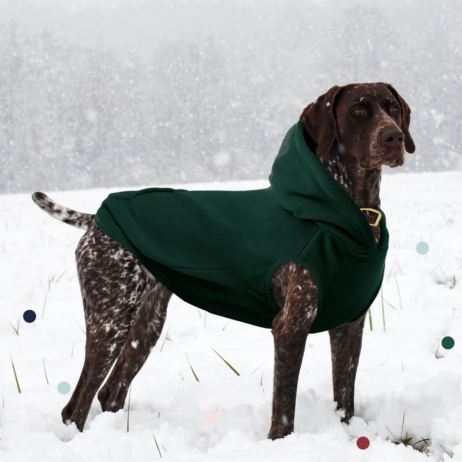 Iecoii Dog Hoodie,Polar Fleece Dog Sweatshirt Christmas Dog Sweater With Hood,Warm Dog Sweater For Medium Dog Boy Girl,Sleeveles