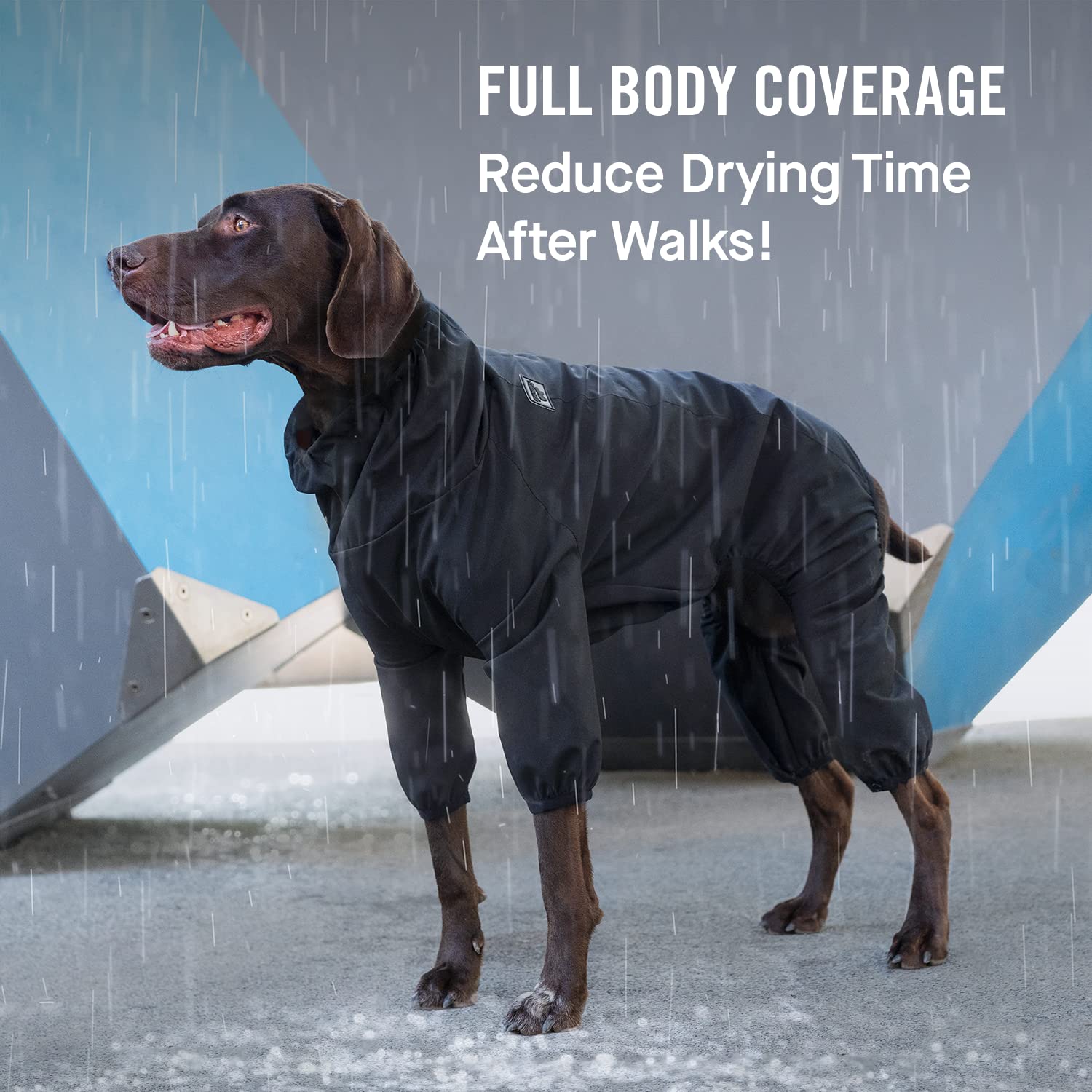 Canada Pooch Dog Slush Suit Dog Bodysuit For Rain And Snow Full Body Dog Suit Water-Resistant Dog Onesie (Black, 12 (11-13' Back Length))